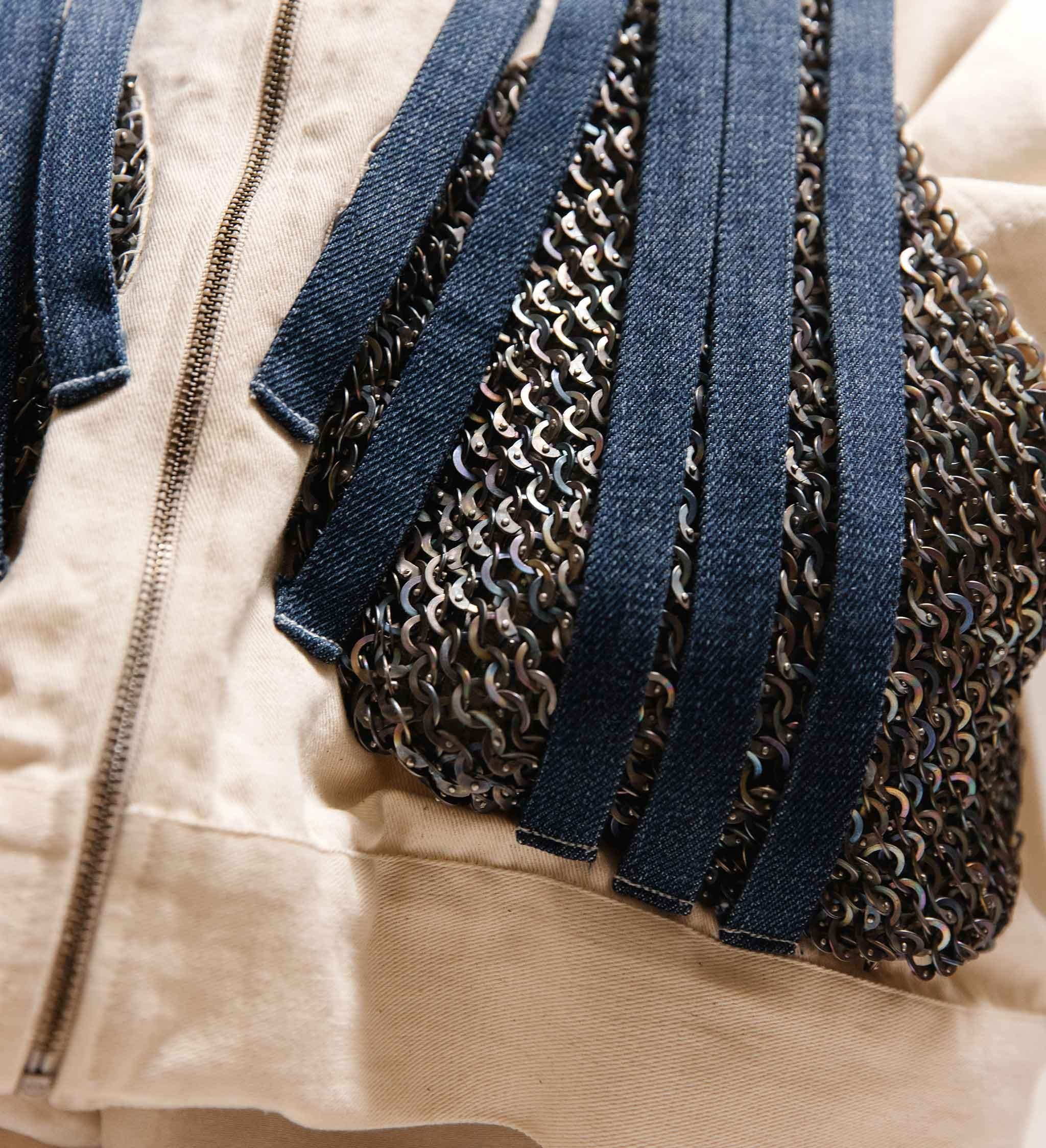 Cause & Effect Gods Hand' Chainmail Armour Embroidered Jacket