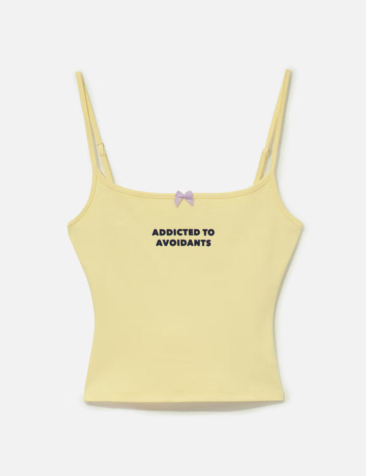 Markgong Yellow Print Strap Tank Top