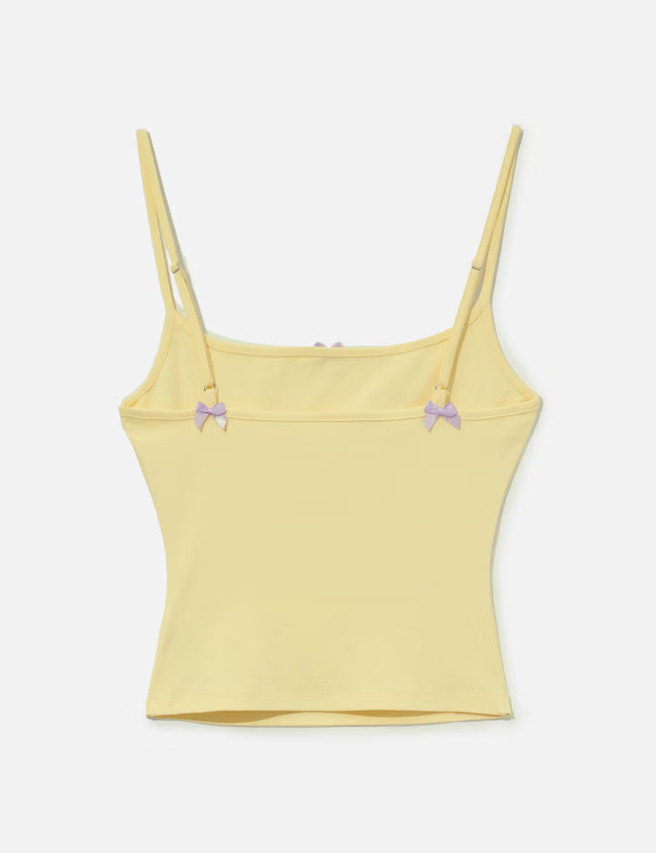 Markgong Yellow Print Strap Tank Top