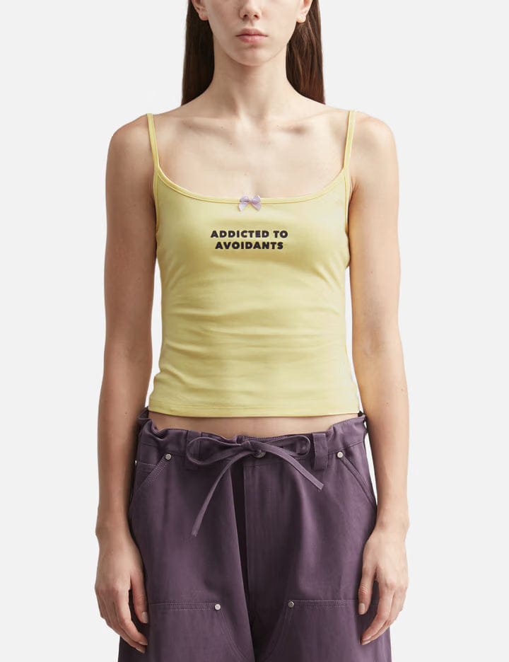 Markgong Yellow Print Strap Tank Top
