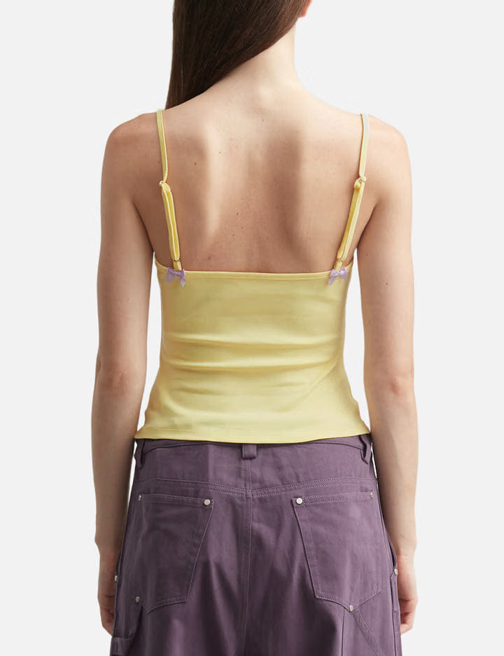 Markgong Yellow Print Strap Tank Top