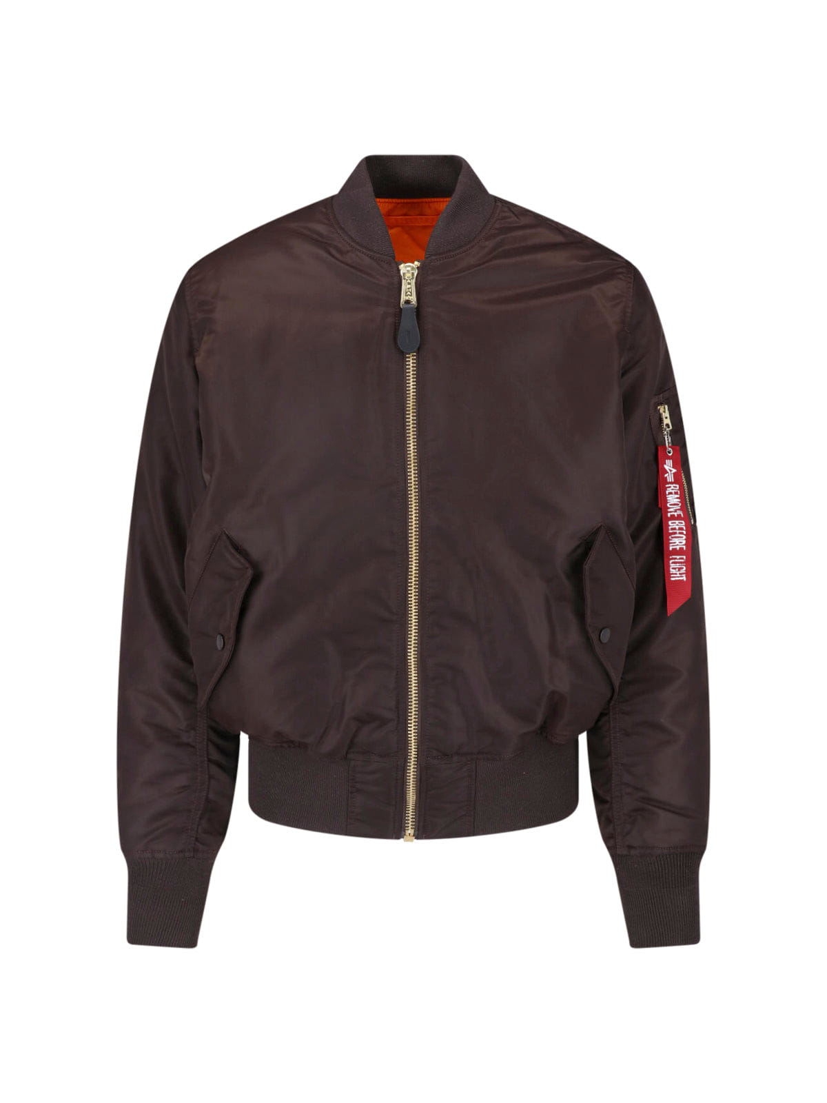 REVERSIBLE Brown Nylon Reversible MA - 1 Bomber Jacket