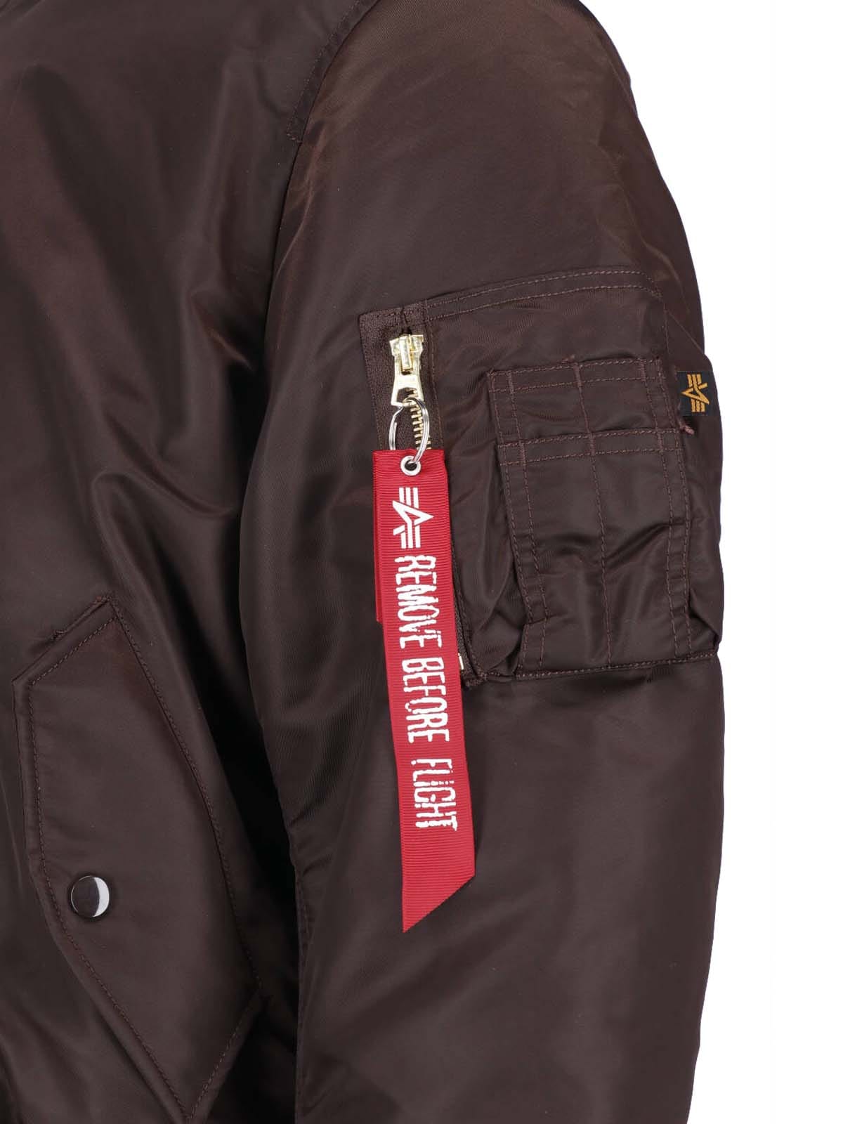 REVERSIBLE Brown Nylon Reversible MA - 1 Bomber Jacket