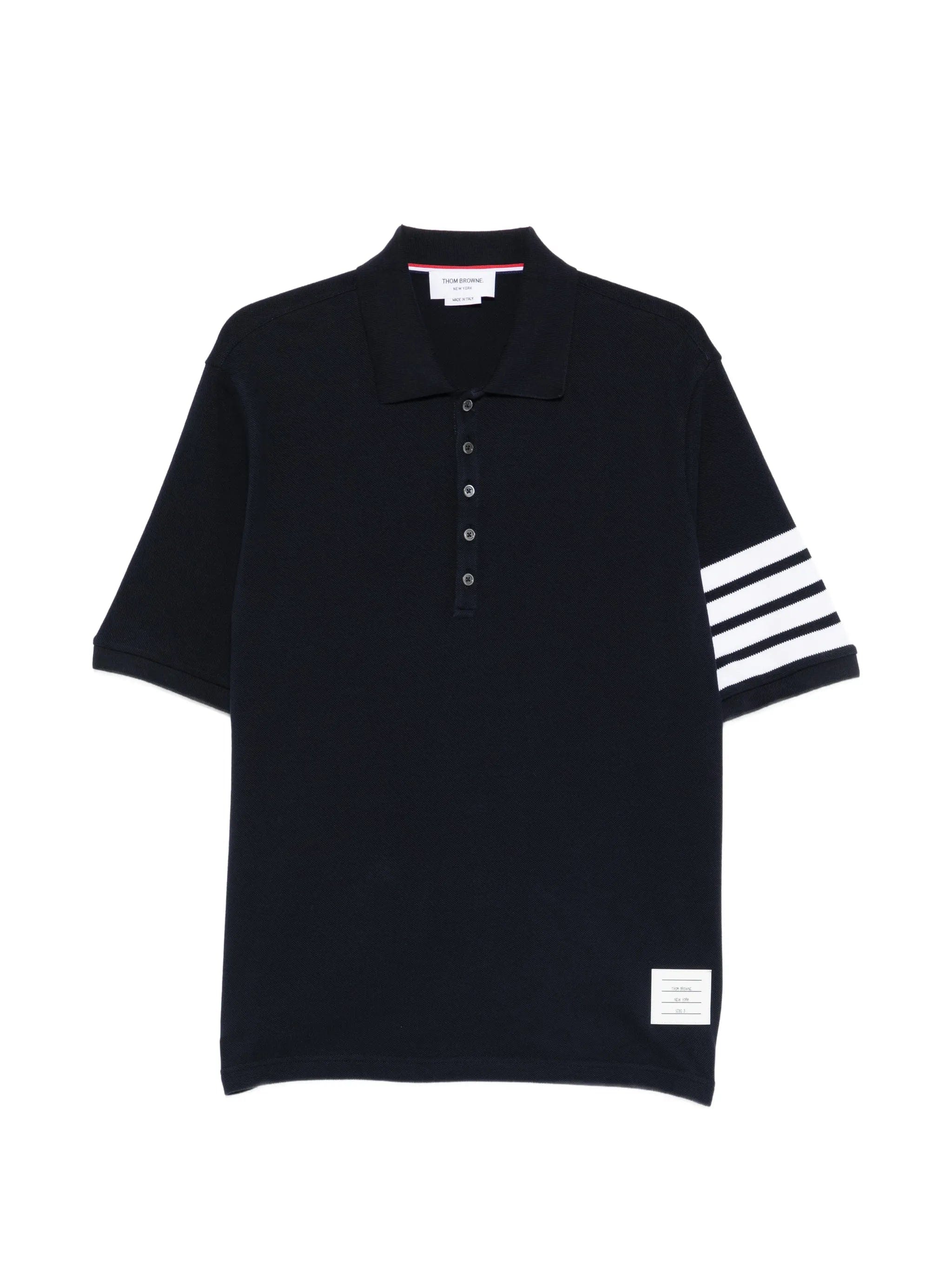 Thom Browne stripe - detail polo shirt