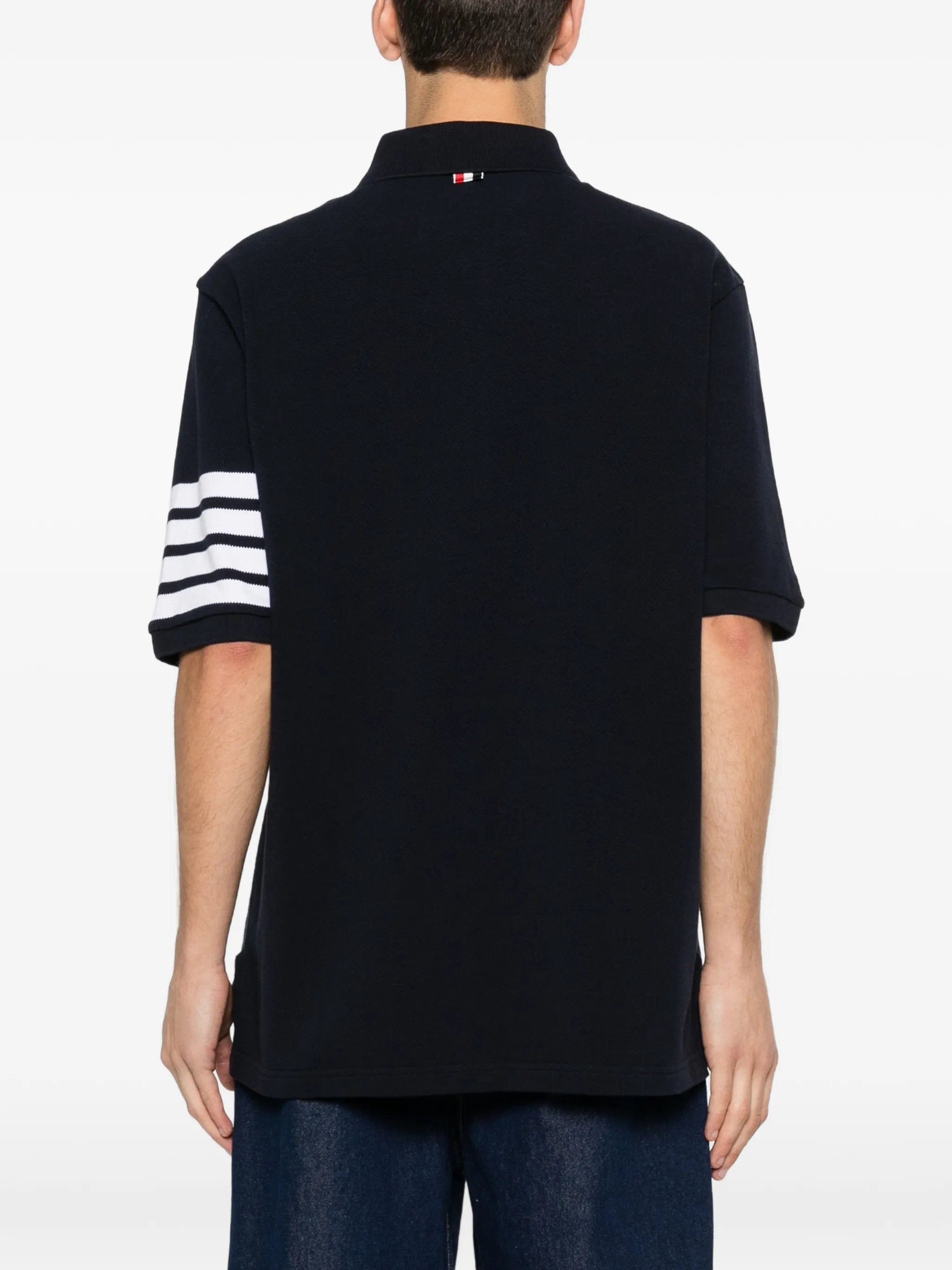 Thom Browne stripe - detail polo shirt