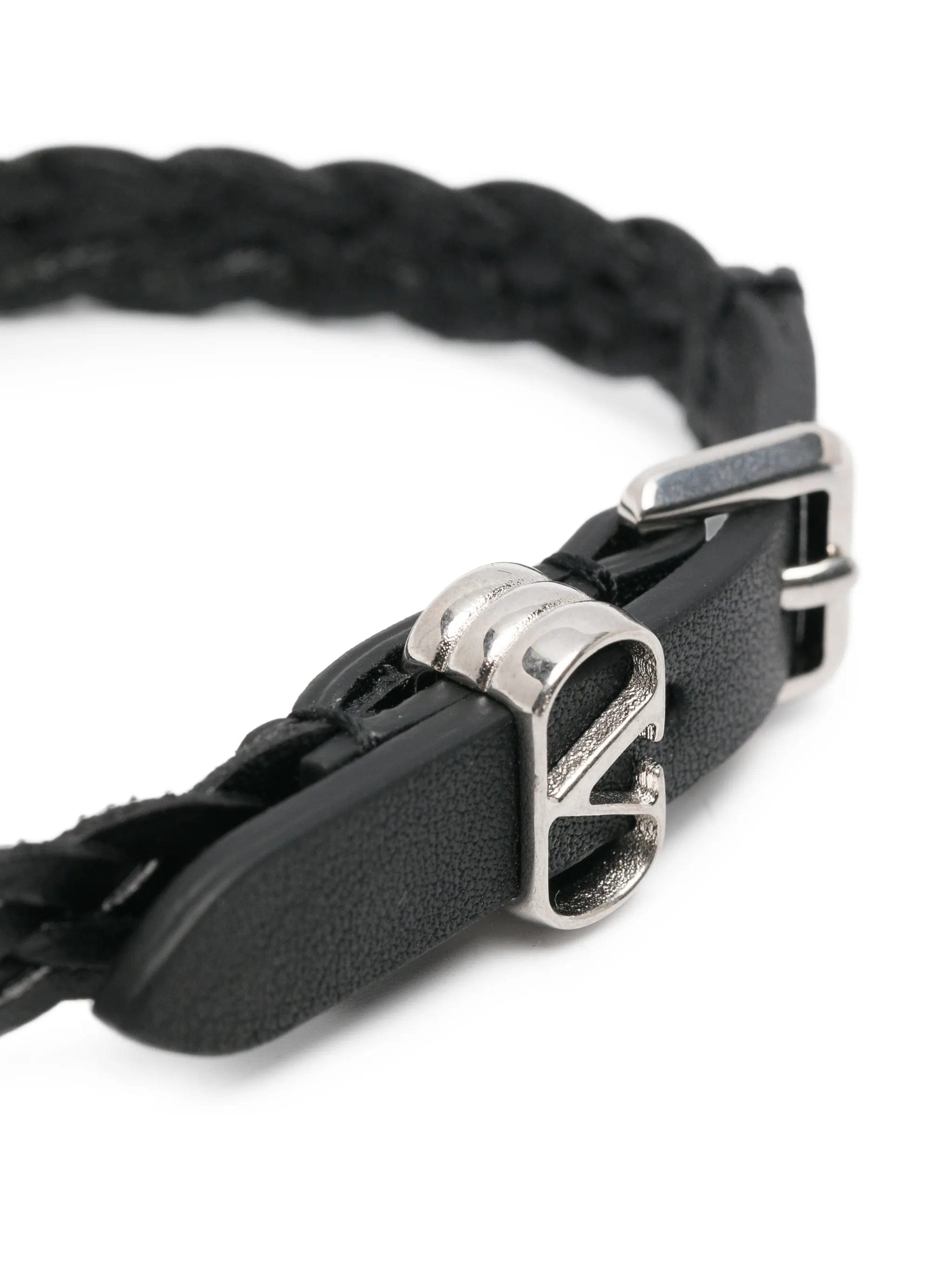 Valentino Garavani Ovalette braided - leather bracelet
