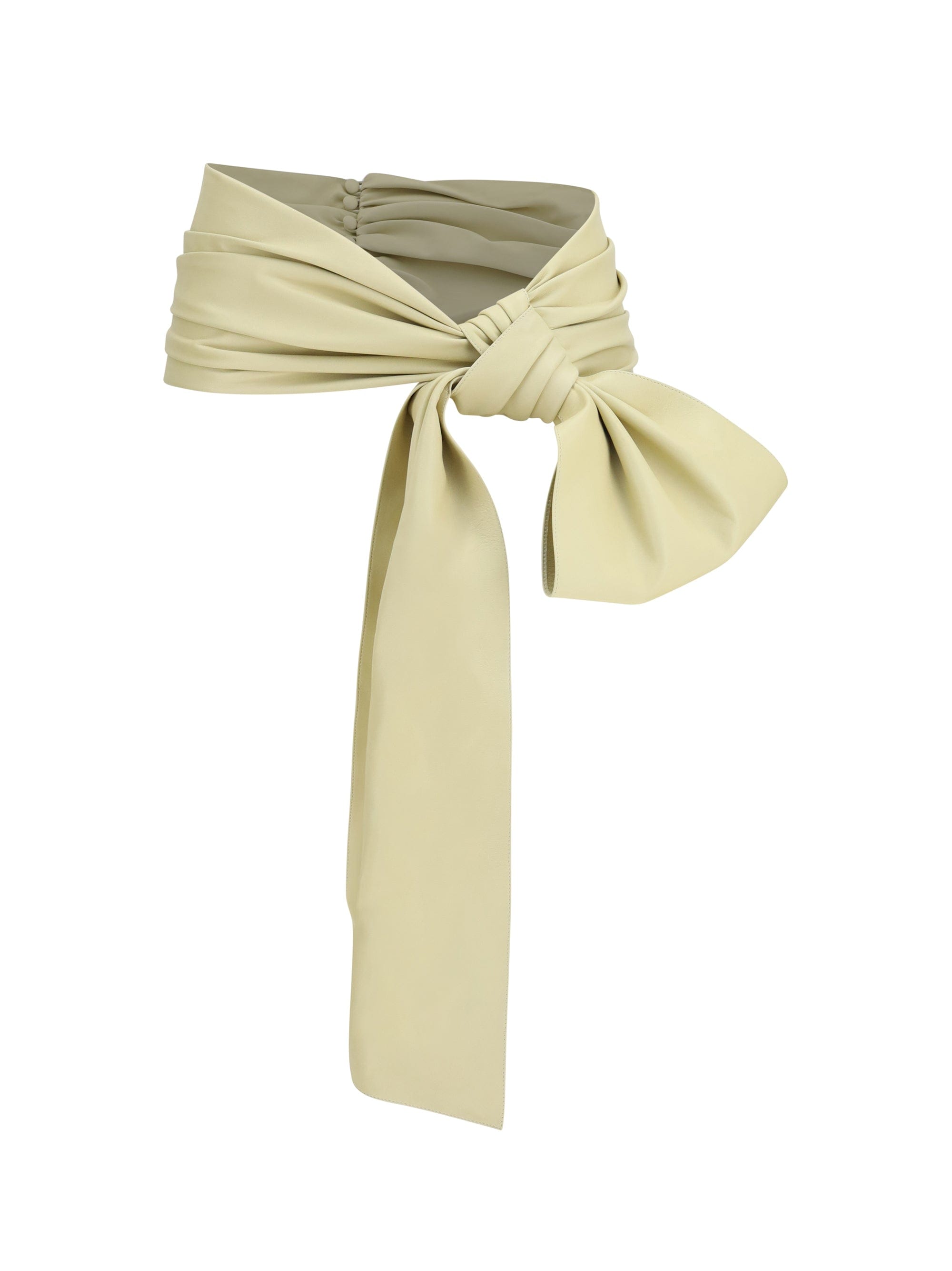 Chloé Draped Bow Lambskin Belt — Yellow