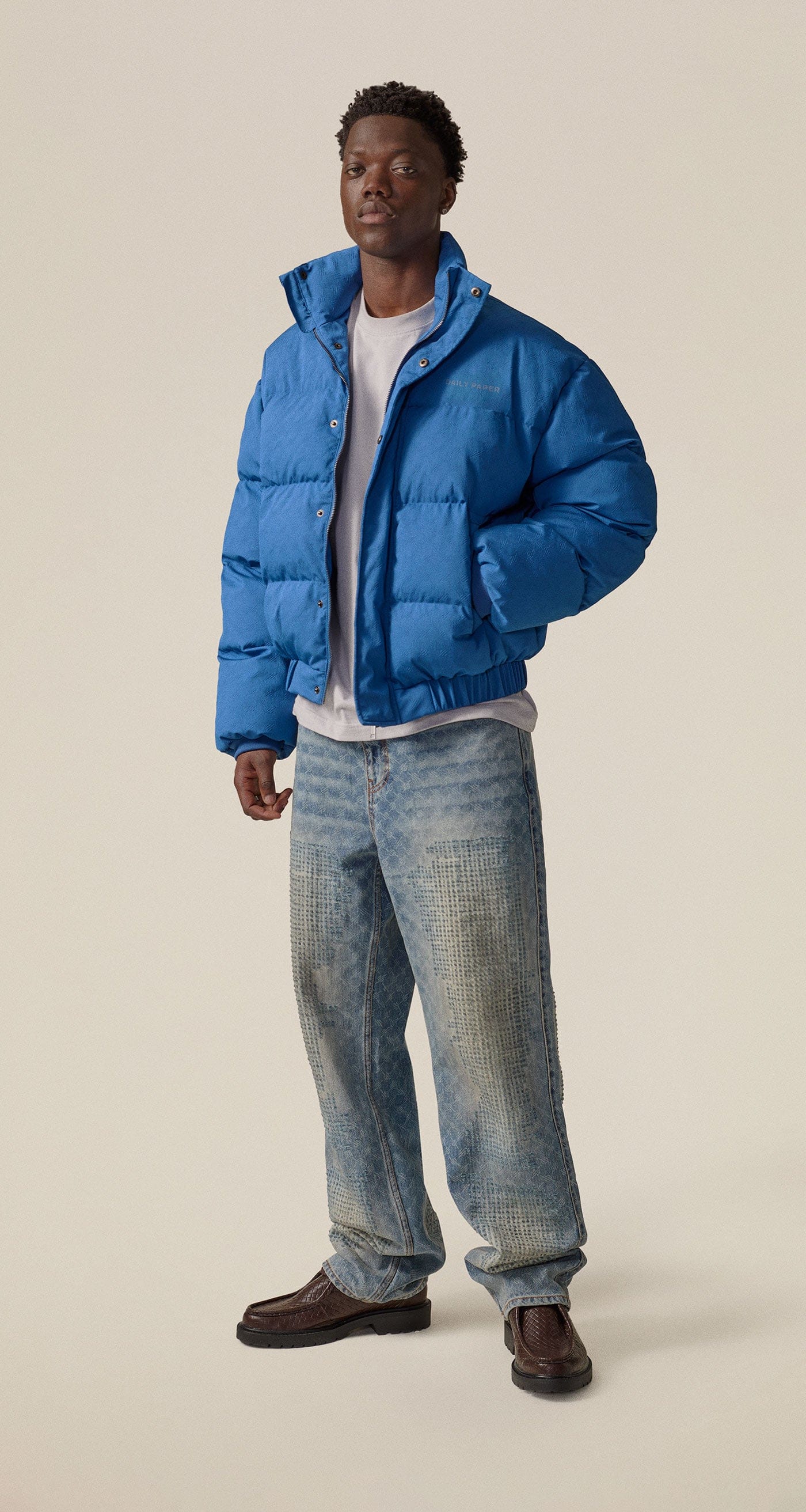 Monogram Riviera Blue Renako Monogram Puffer Jacket