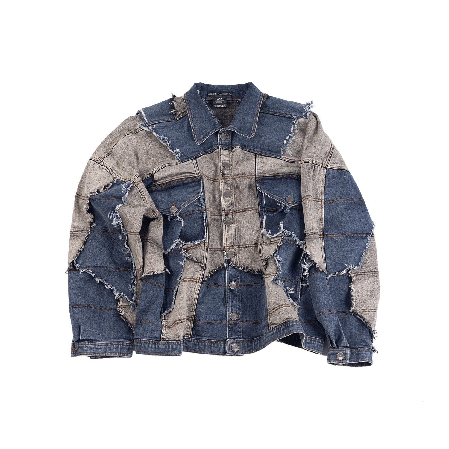 DUAL Oversized unisex jacket with dual toned 100 patched panels