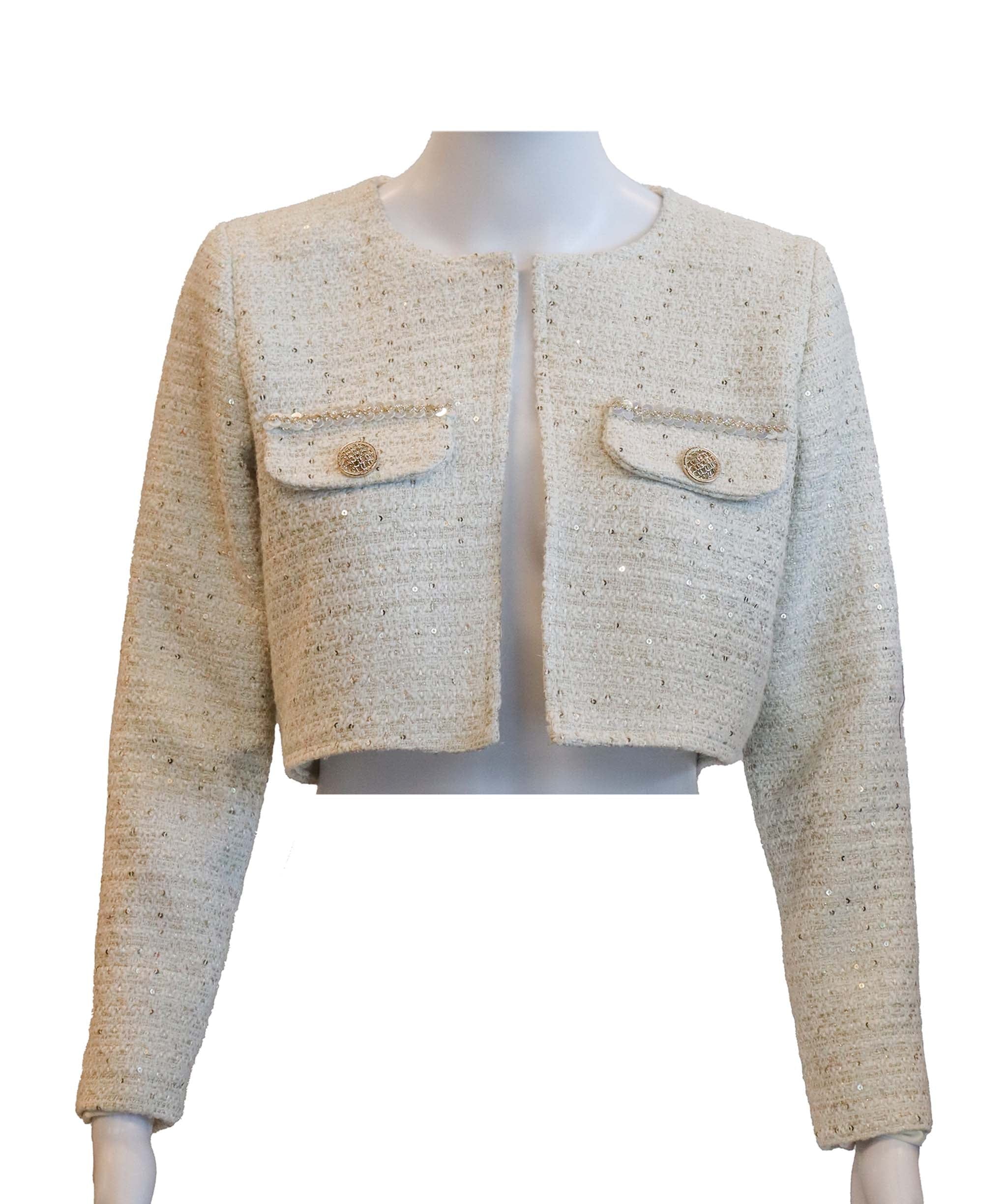 Luxury Promise Cream gold Amara cropped jacket TP003