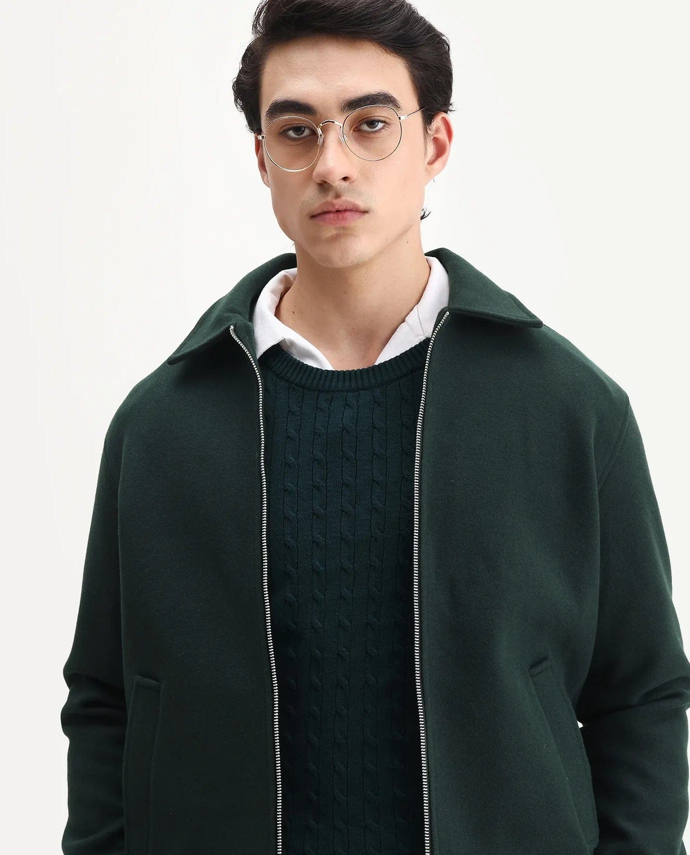 RARE Rabbit Men's Tweeder - 25 Teal Polyester Blend Fabric Collared Neck Regular Fit Plain Jacket