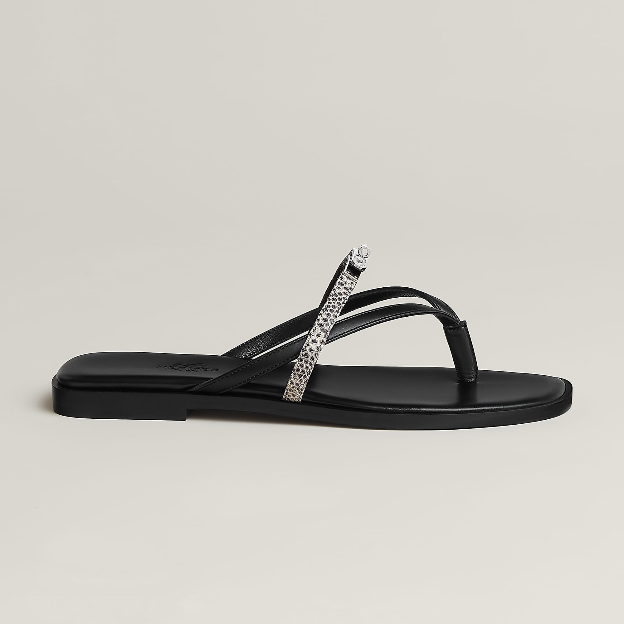 Hermès Miss sandals Noir / Ombre