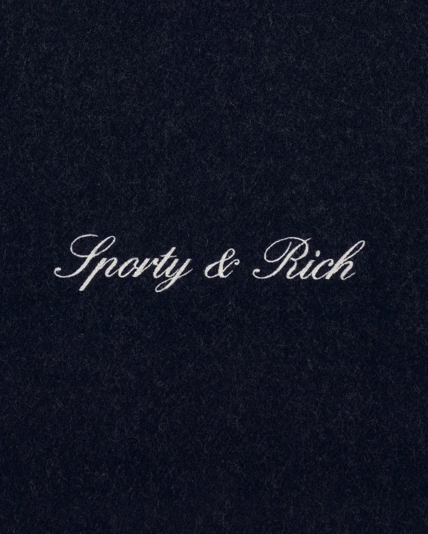 Sporty & Rich Signature Logo Duo Wool Scarf in Blue