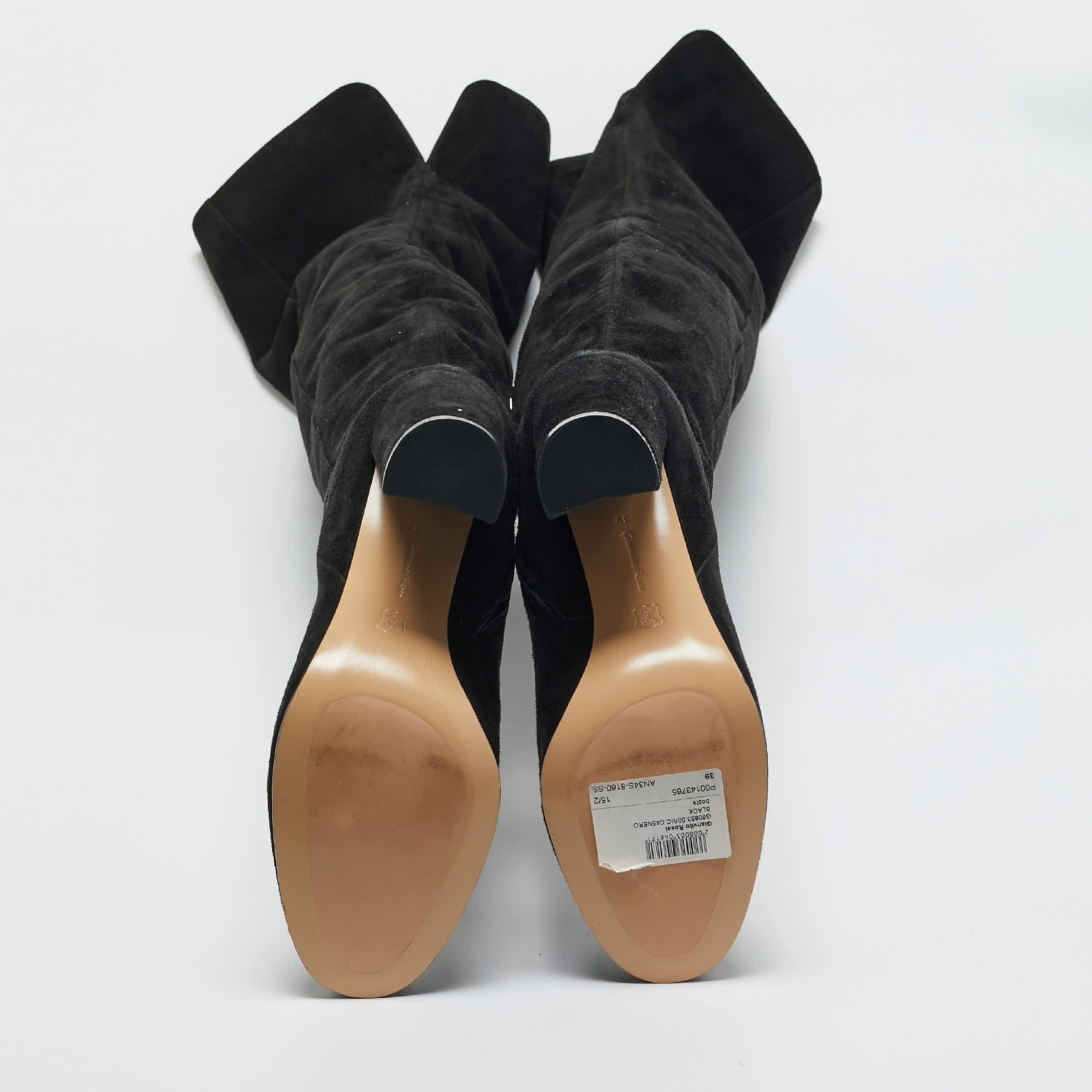 Gianvito Rossi Black Suede Knee Length Boots