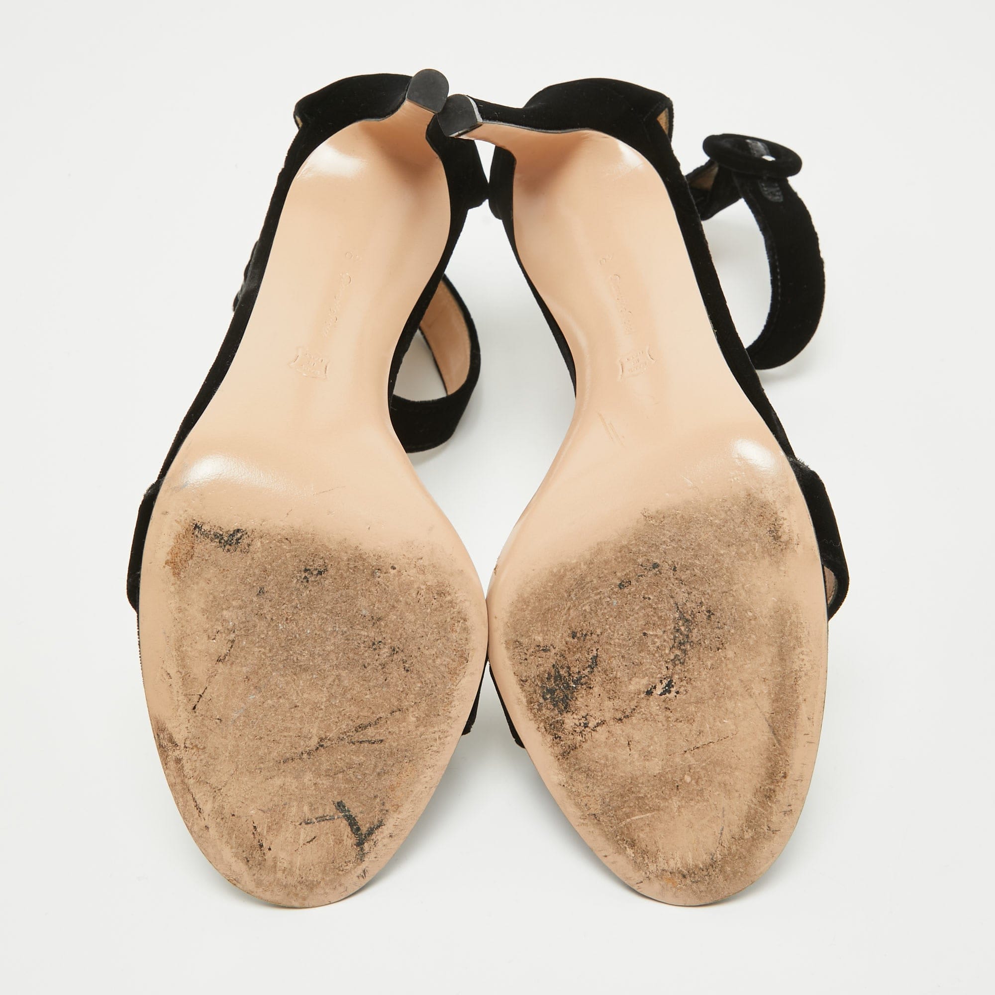 Gianvito Rossi Black Velvet Portofino Sandals