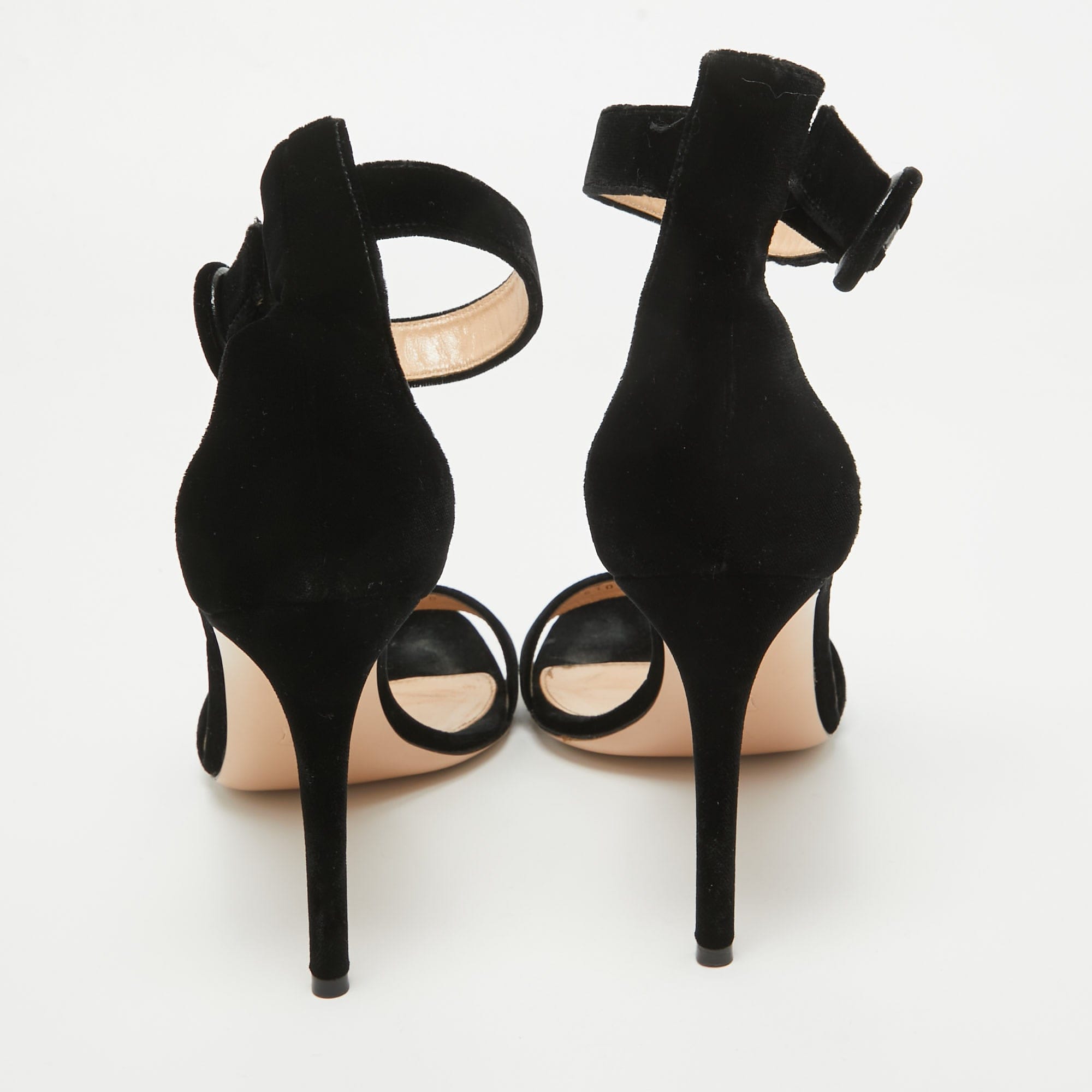 Gianvito Rossi Black Velvet Portofino Sandals