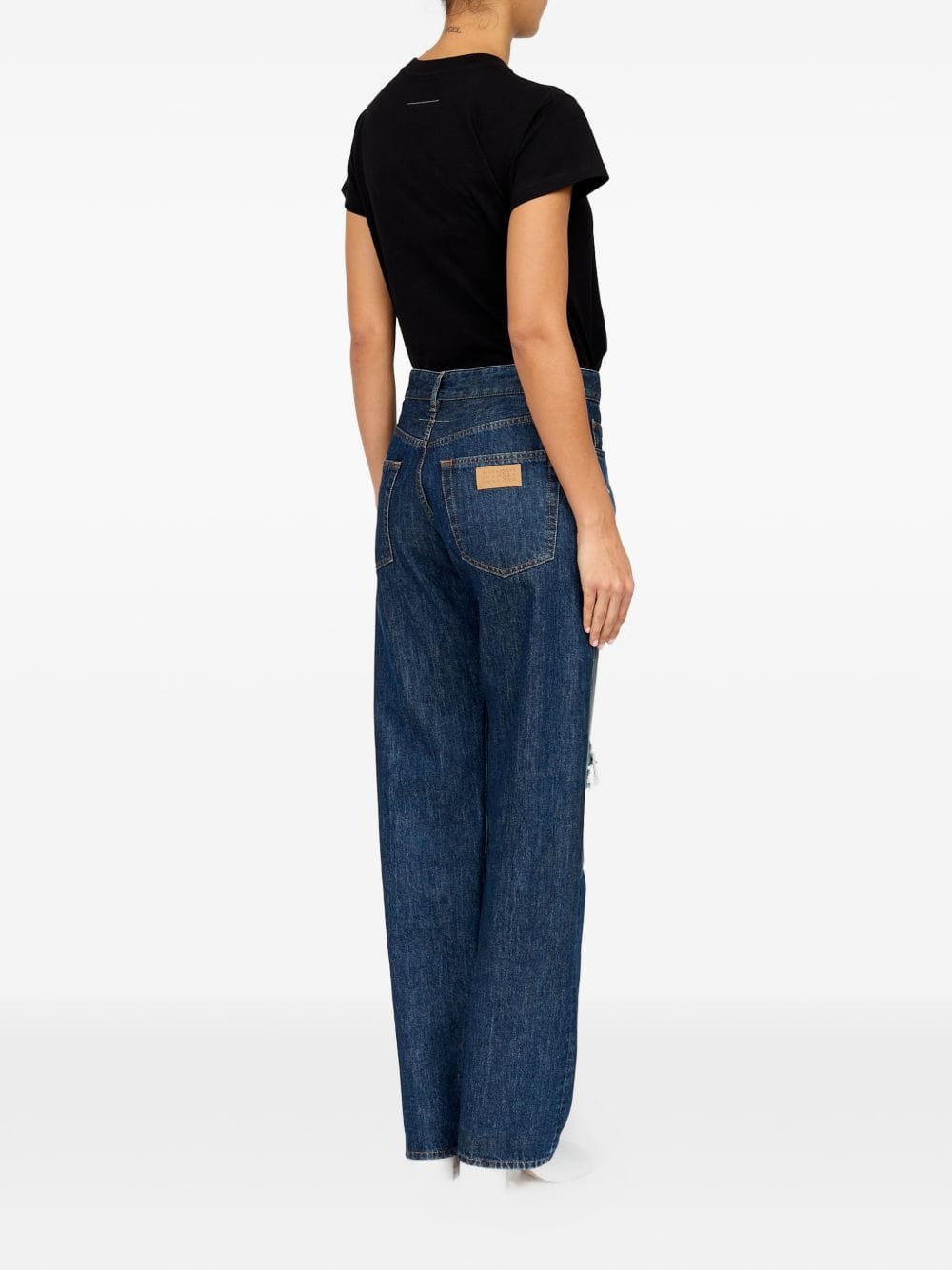MM6 Maison Margiela Distressed Barrel Jeans — Indigo