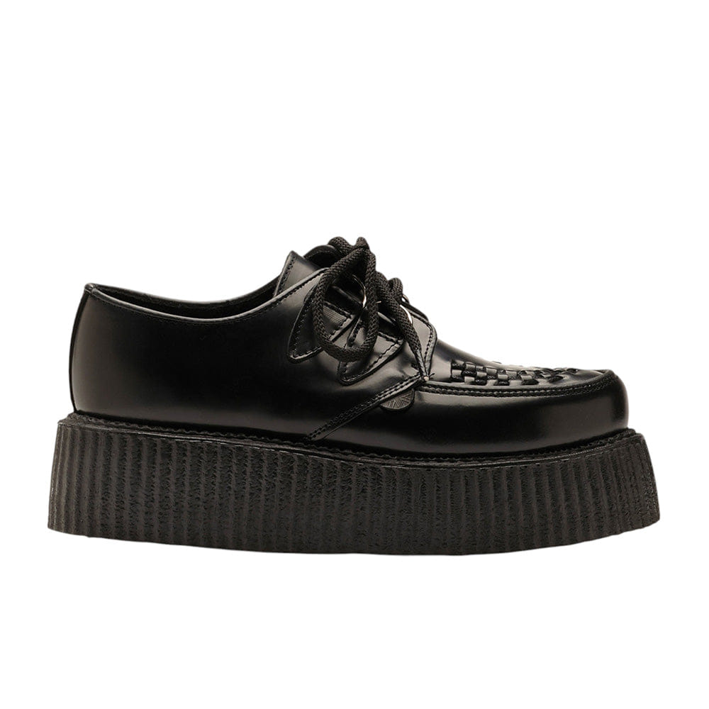 Underground CREEPER SHOES - DOUBLE SOLE - WULFRUN - BLACK LEATHER
