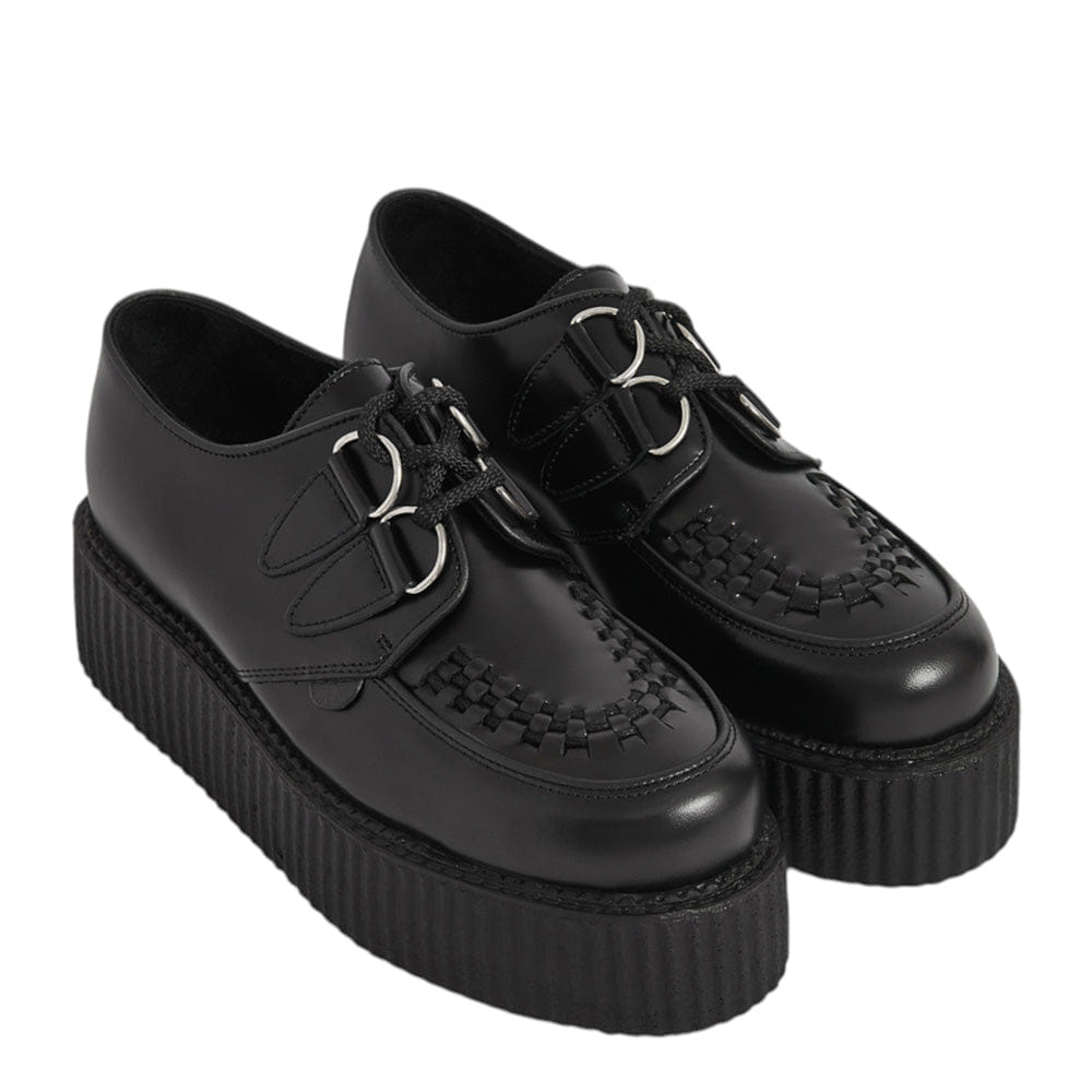 Underground CREEPER SHOES - DOUBLE SOLE - WULFRUN - BLACK LEATHER