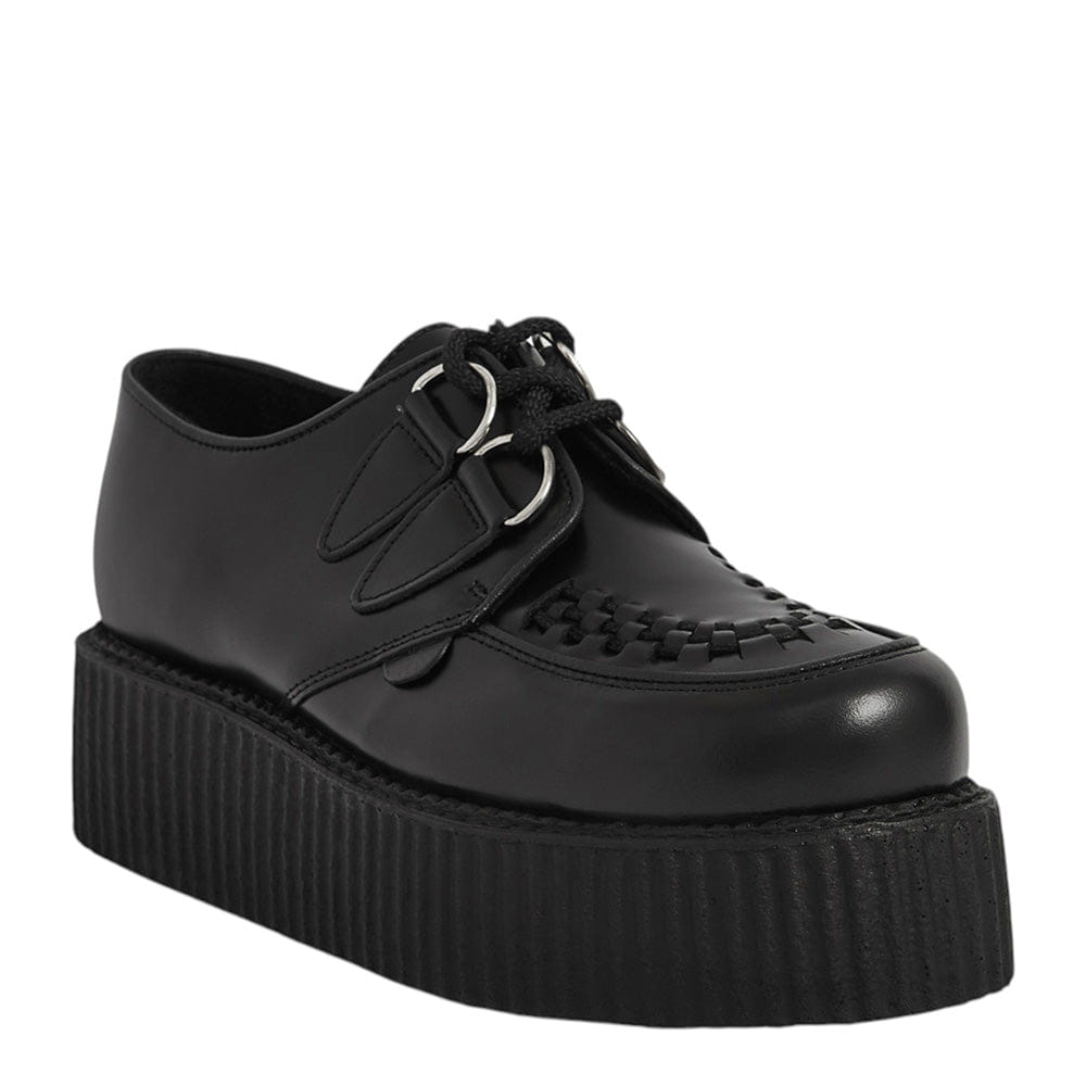 Underground CREEPER SHOES - DOUBLE SOLE - WULFRUN - BLACK LEATHER