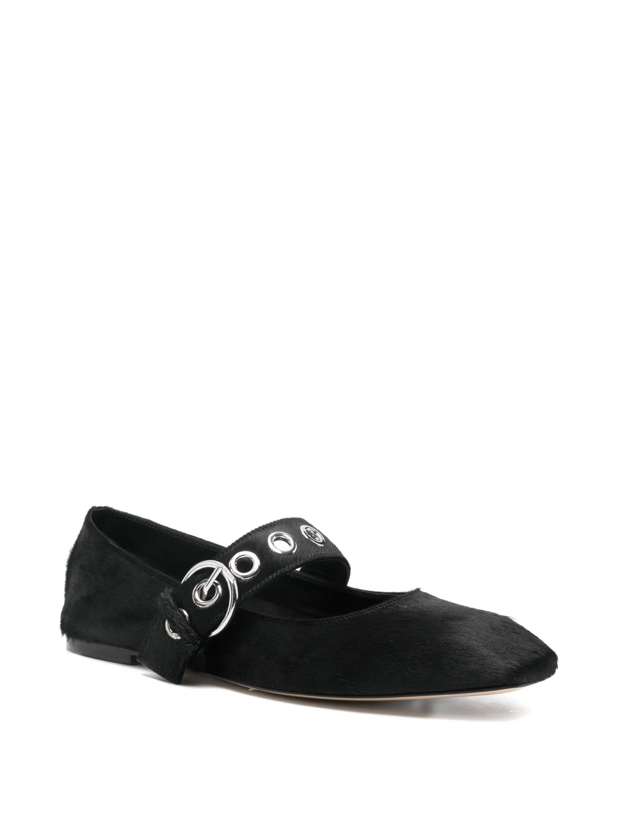 Aeyde Uma eyelet ponyhair ballerinas