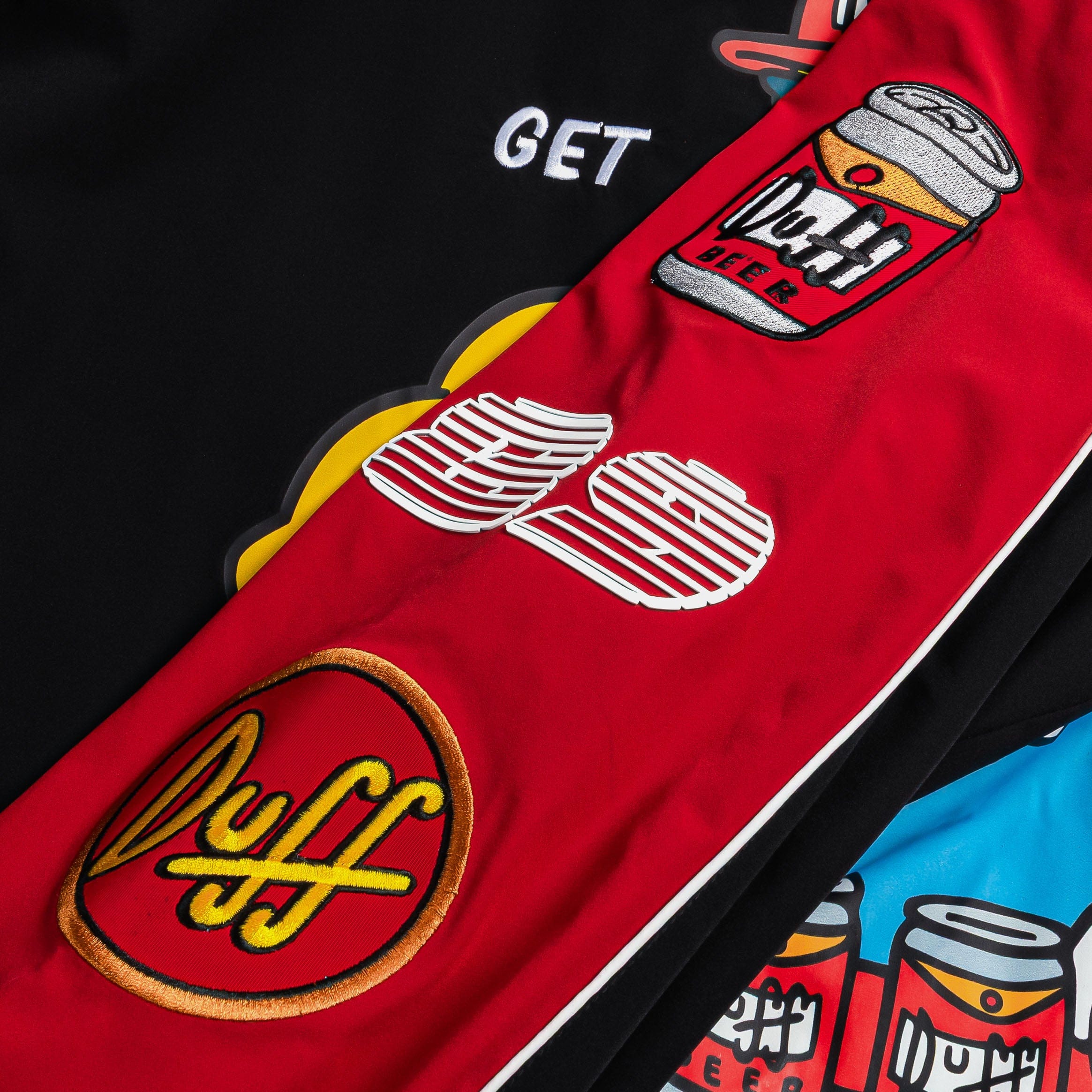 Simpsons x SP The Simpsons By Shoe Palace Duff Racing Mens Jacket (Black/Red)