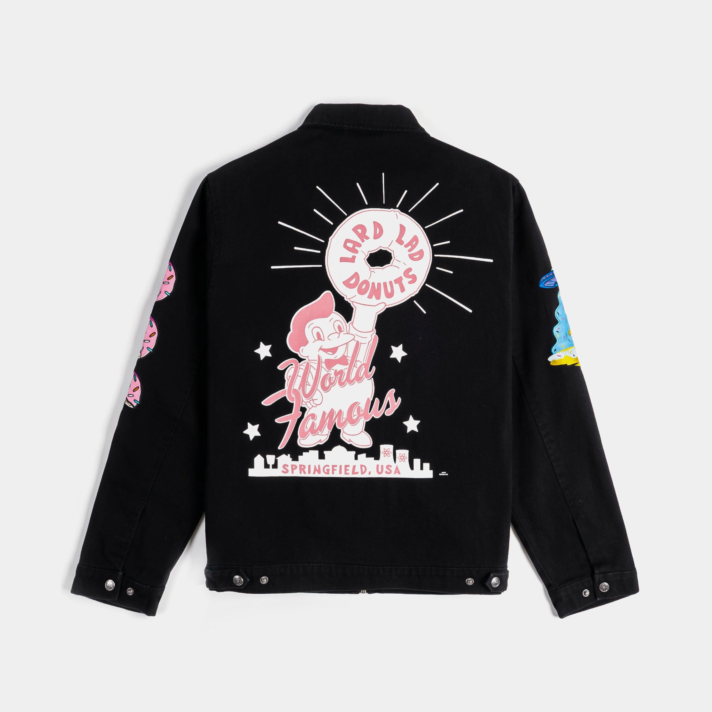 Simpsons x SP The Simpsons By Shoe Palace Donuts Work Mens Jacket (Black/Pink)