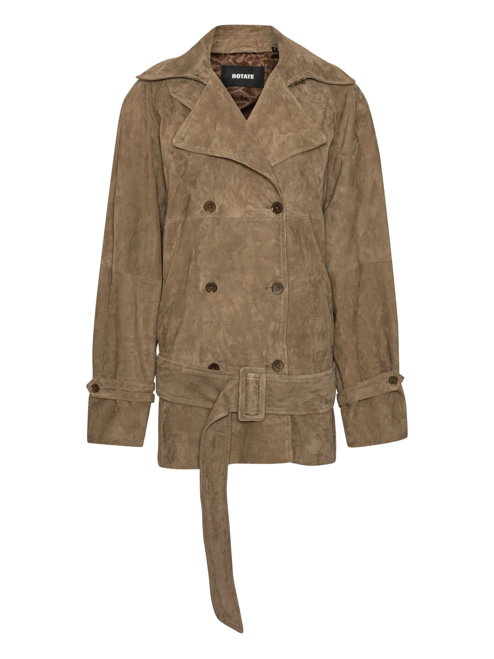 Rotate Birger Christensen belted oversize suede jacket
