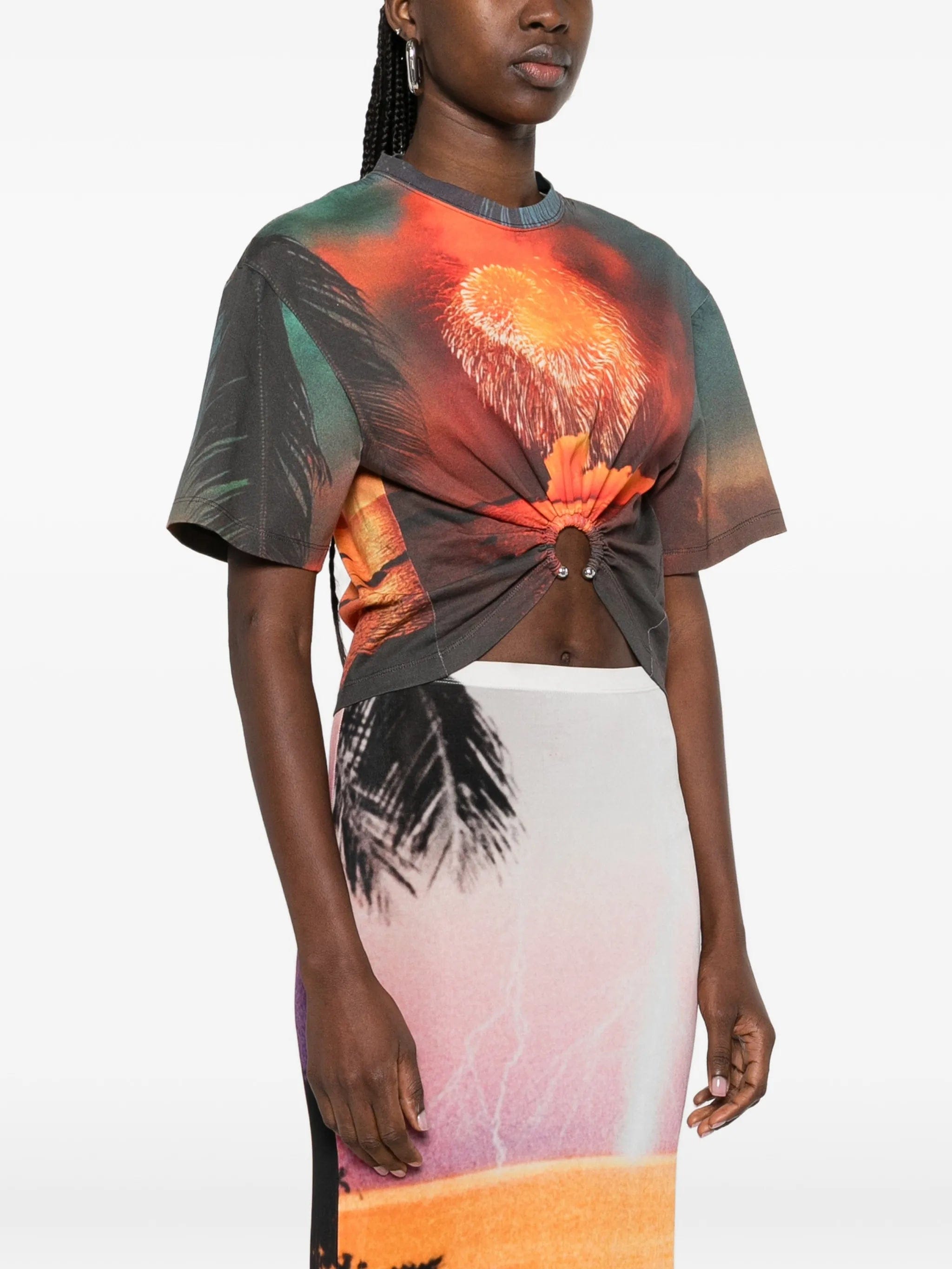 Rabanne ring fireworks - print T - shirt