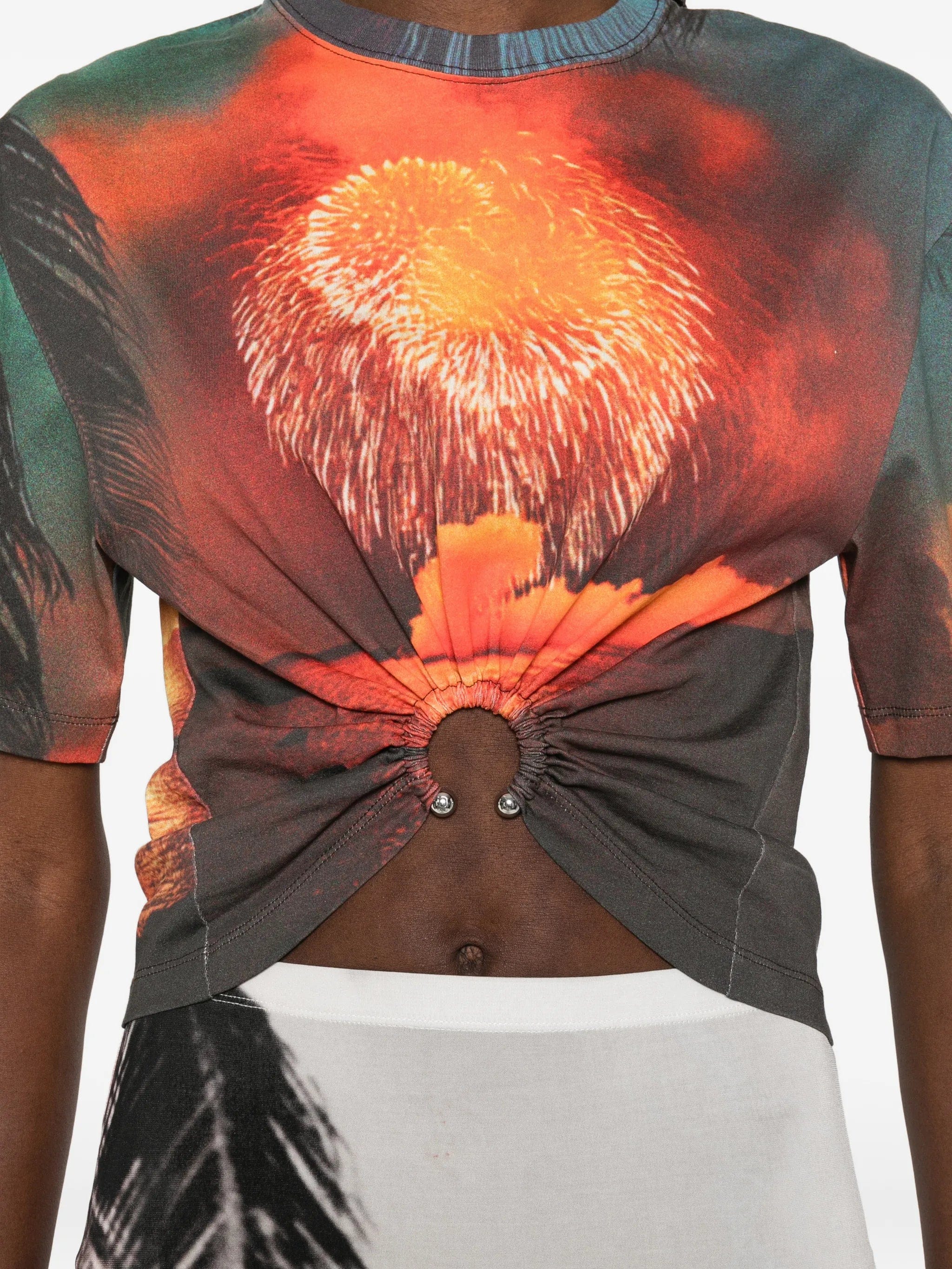 Rabanne ring fireworks - print T - shirt