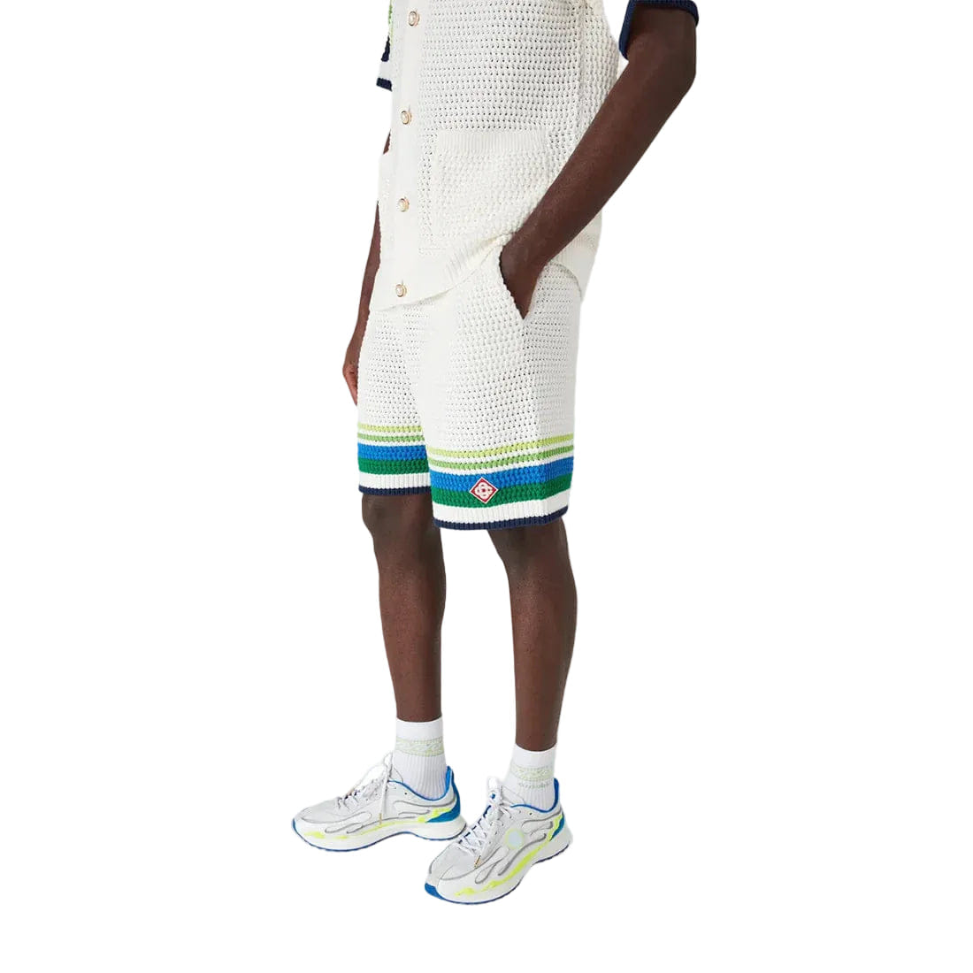 Casablanca Stripe Knit Short White Blue