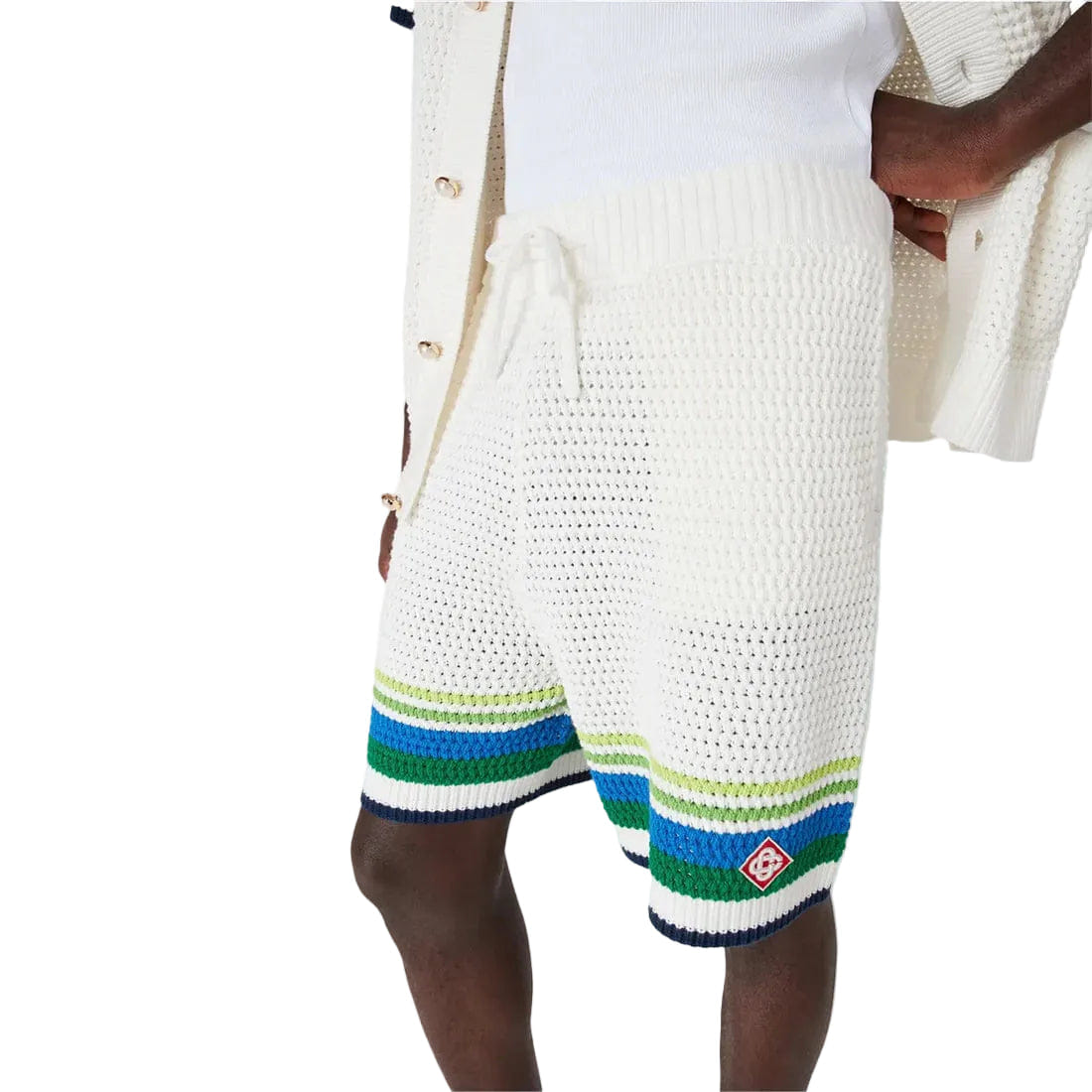 Casablanca Stripe Knit Short White Blue