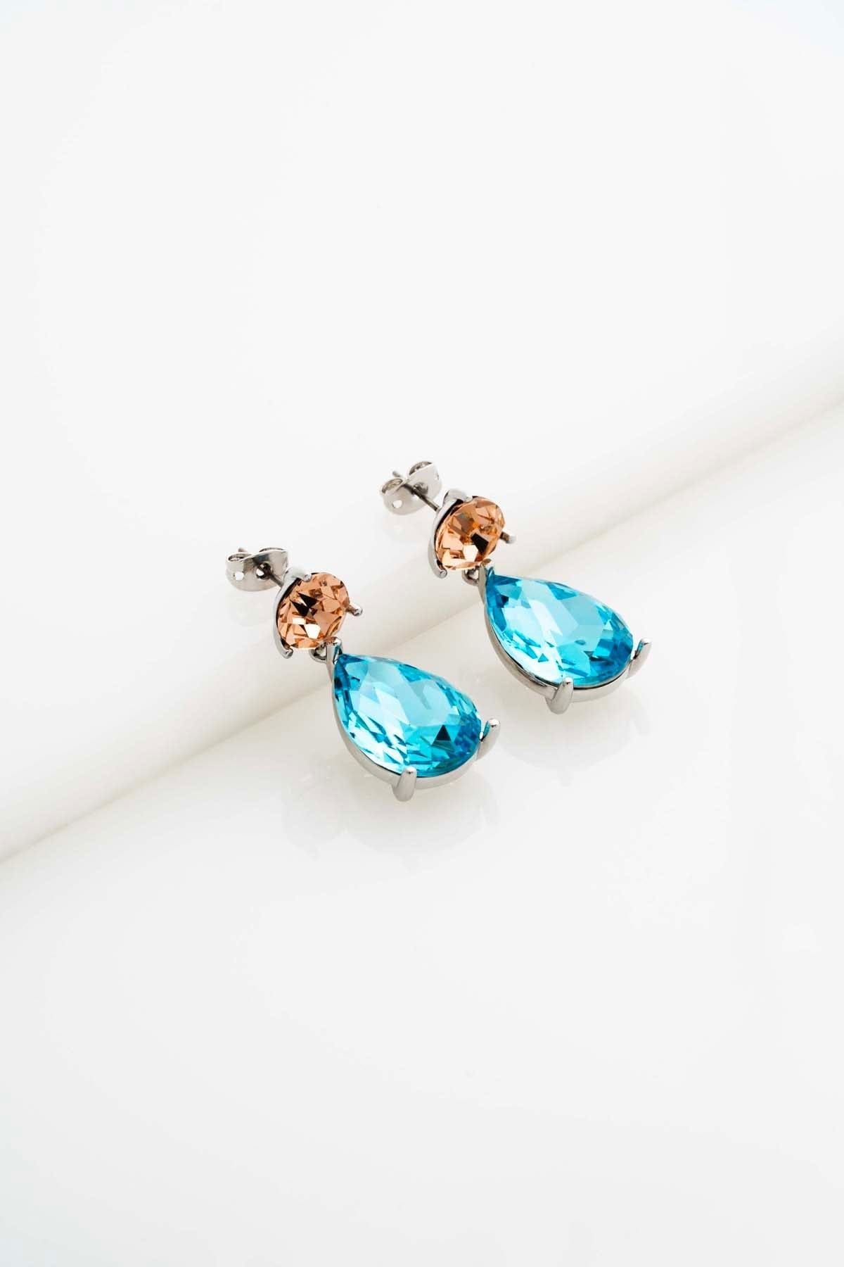 Ted Baker Teaire Crystal Teardrop Earrings Peach