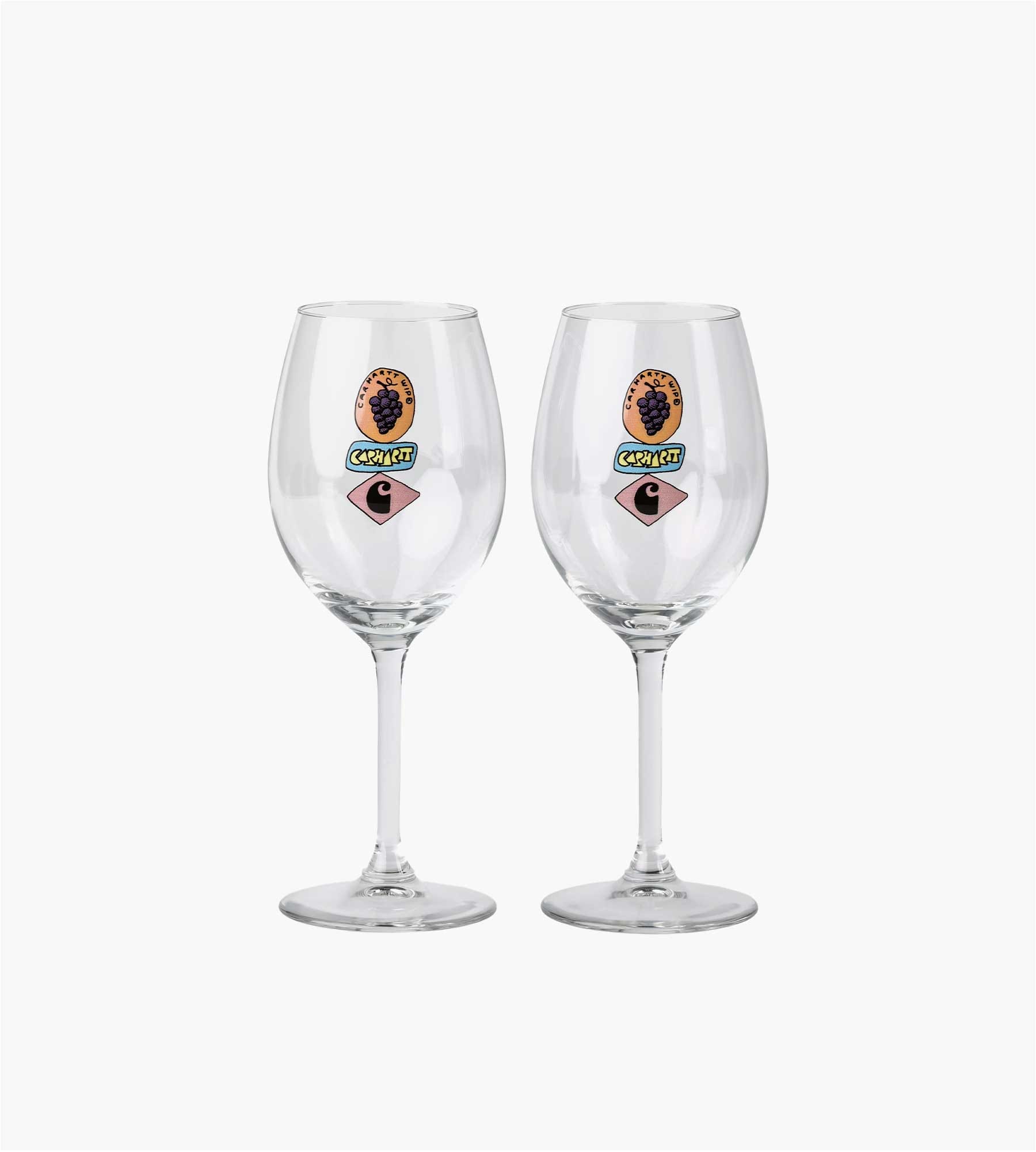 Carhartt WIP Stacked Grapes Wine Glass Set Clear