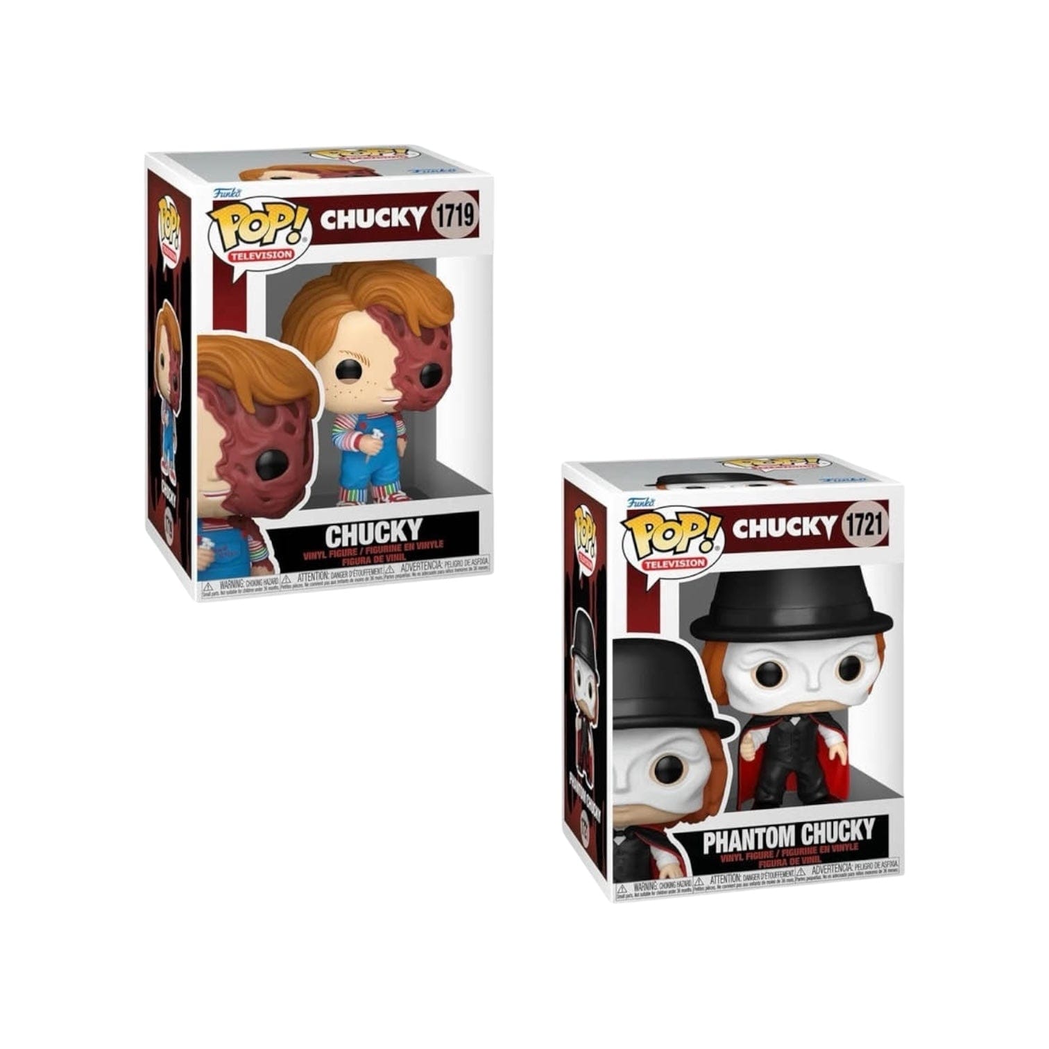 Funko Pop! Chucky Funko Bundle - Chucky #1719 Funko Pop! + Phantom Chucky #1721 Funko Pop!