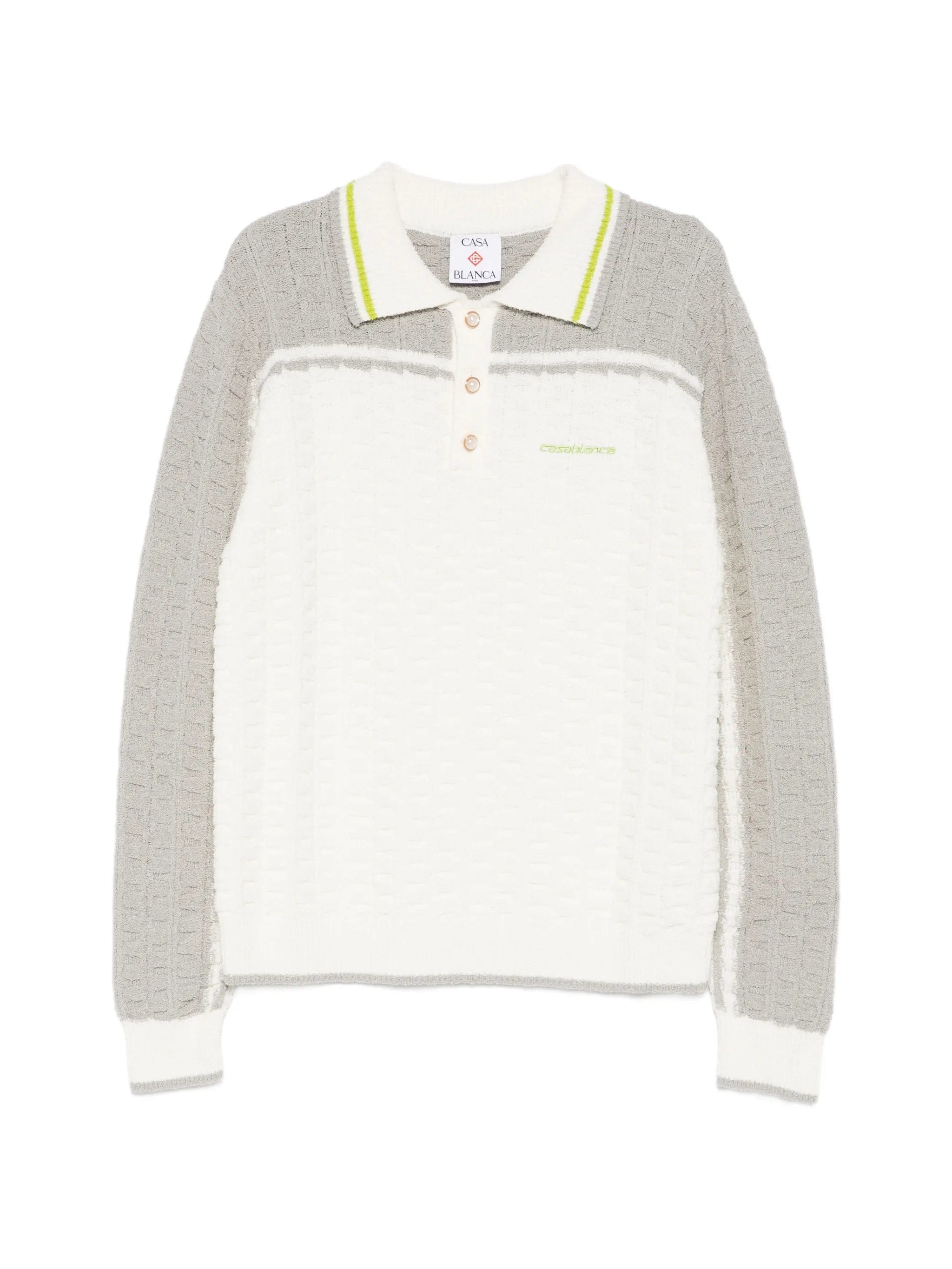 Casablanca long - sleeve boucle polo shirt
