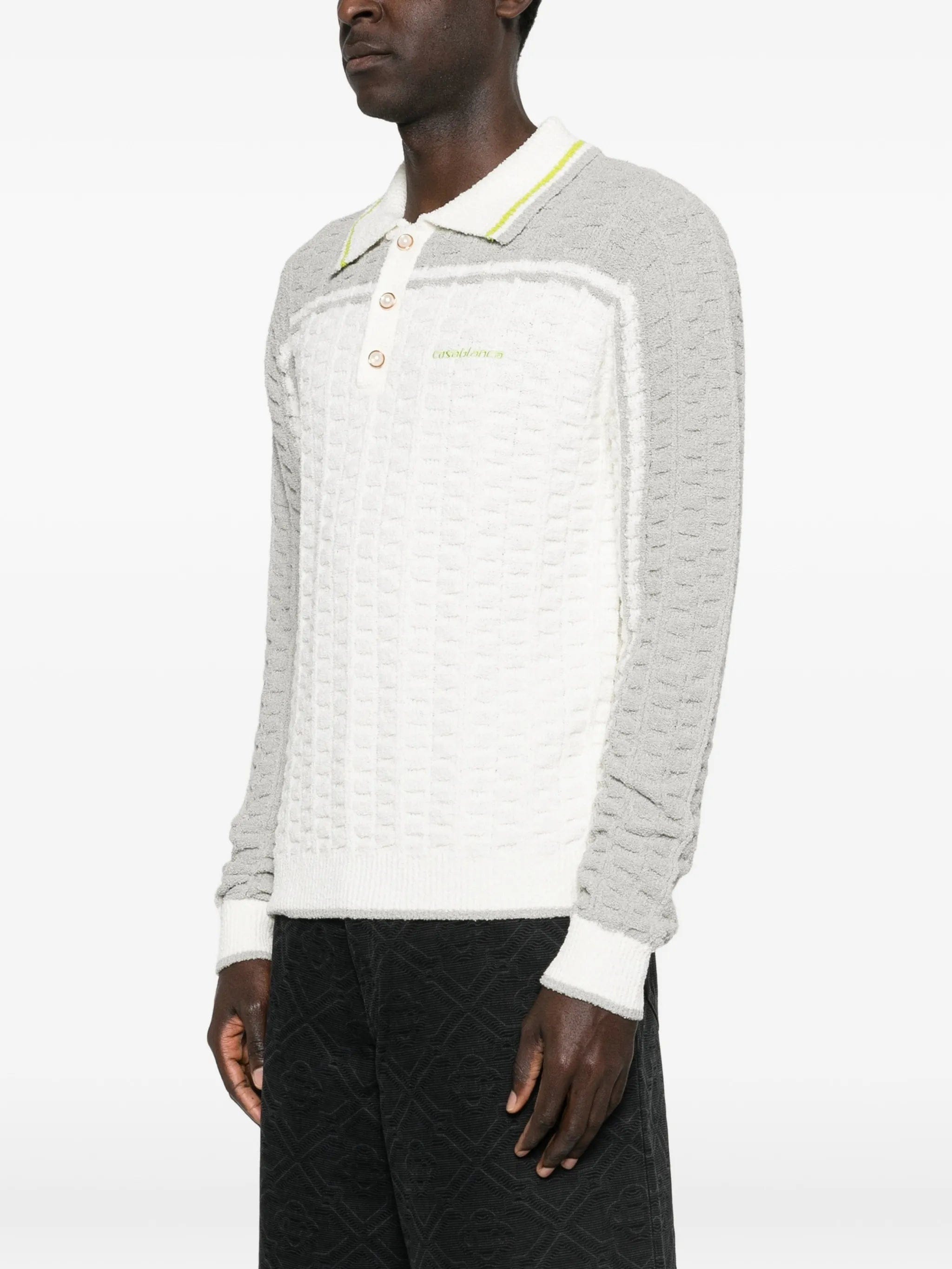 Casablanca long - sleeve boucle polo shirt