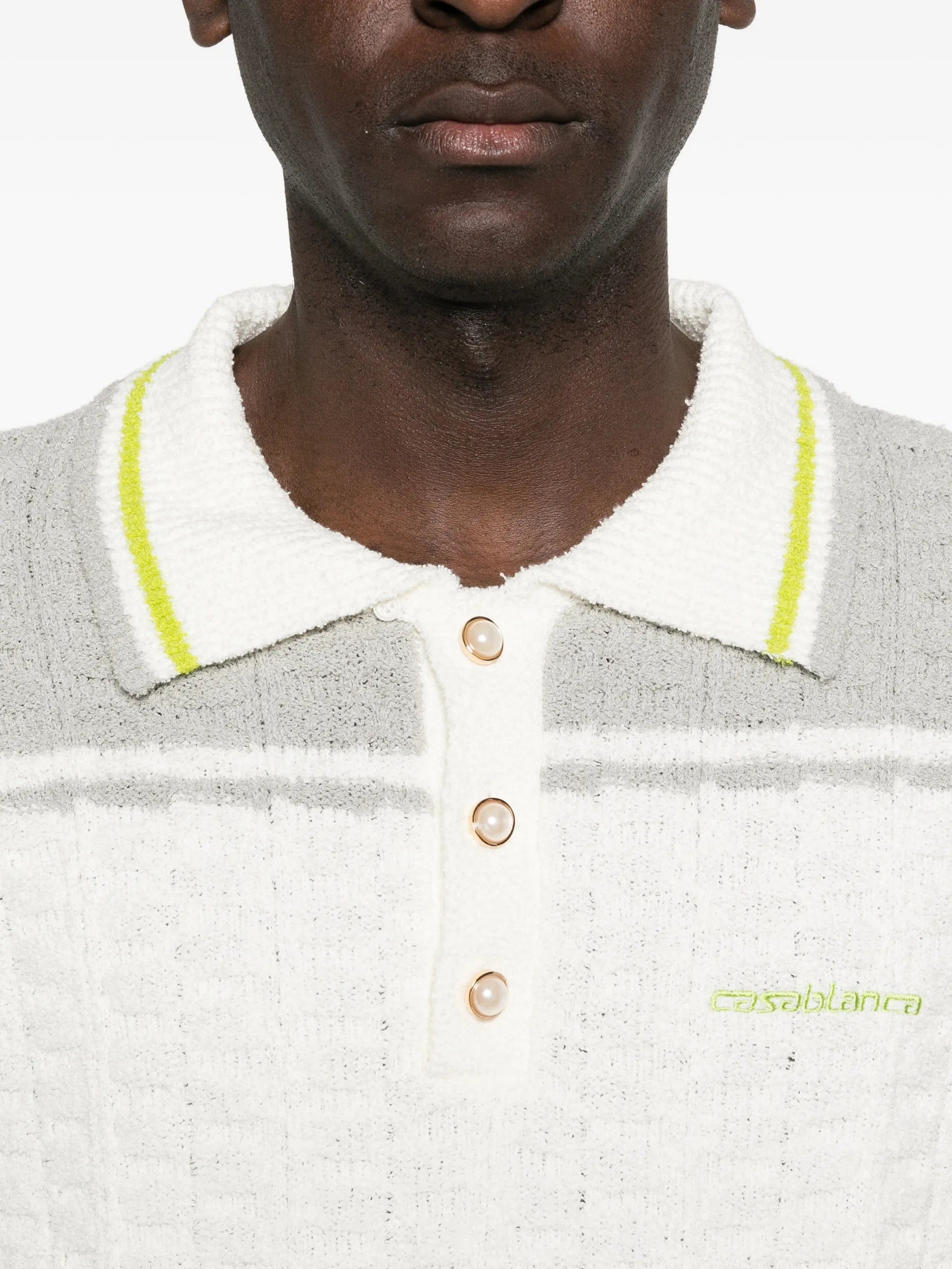 Casablanca long - sleeve boucle polo shirt