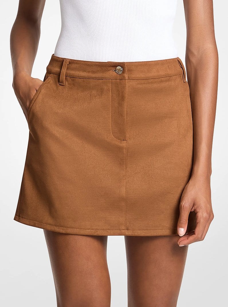 Polyester Microsuede Mini Skirt