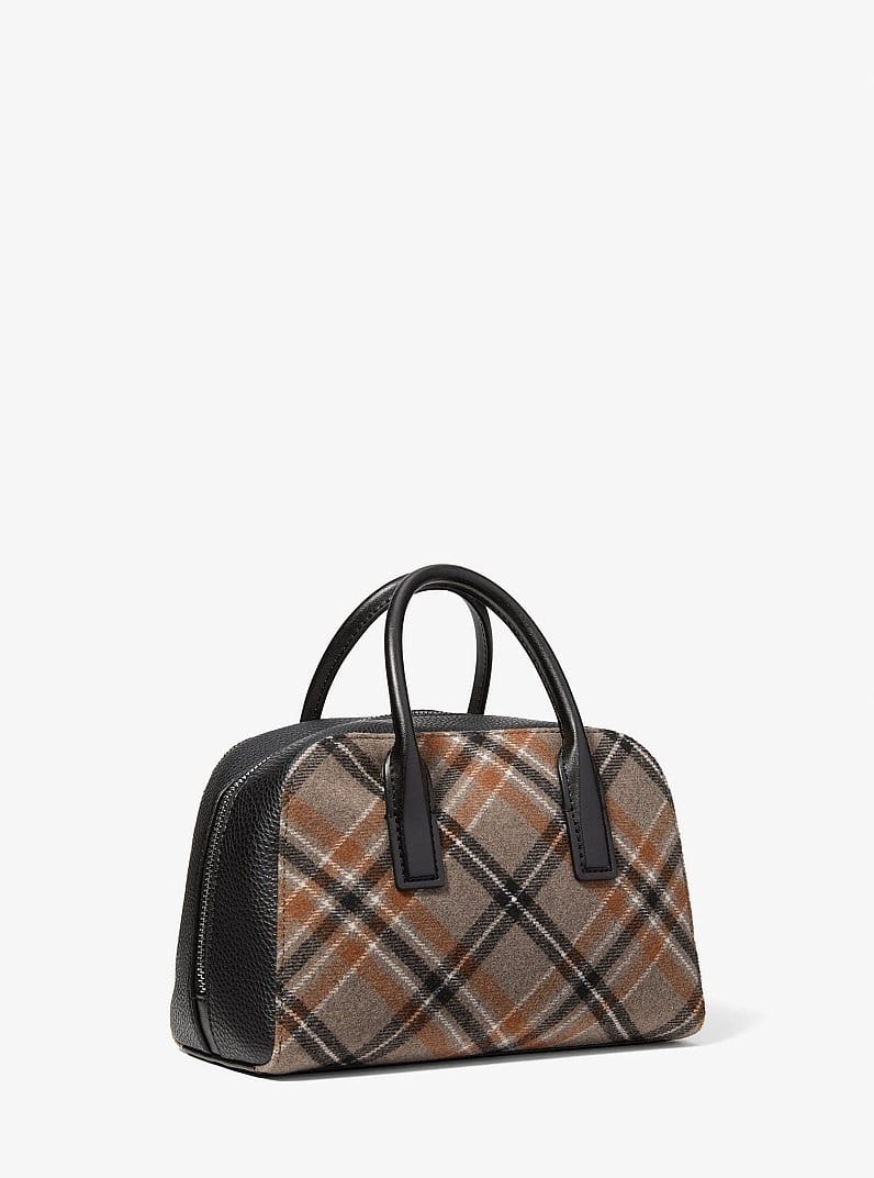 Ashton Small Plaid Print Wool Blend Messenger Bag