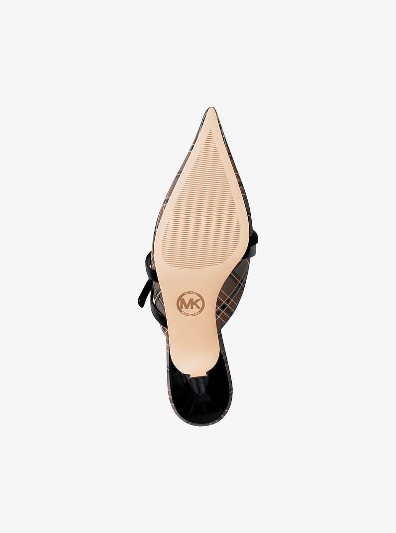 Yvette Plaid Print Kitten Mule