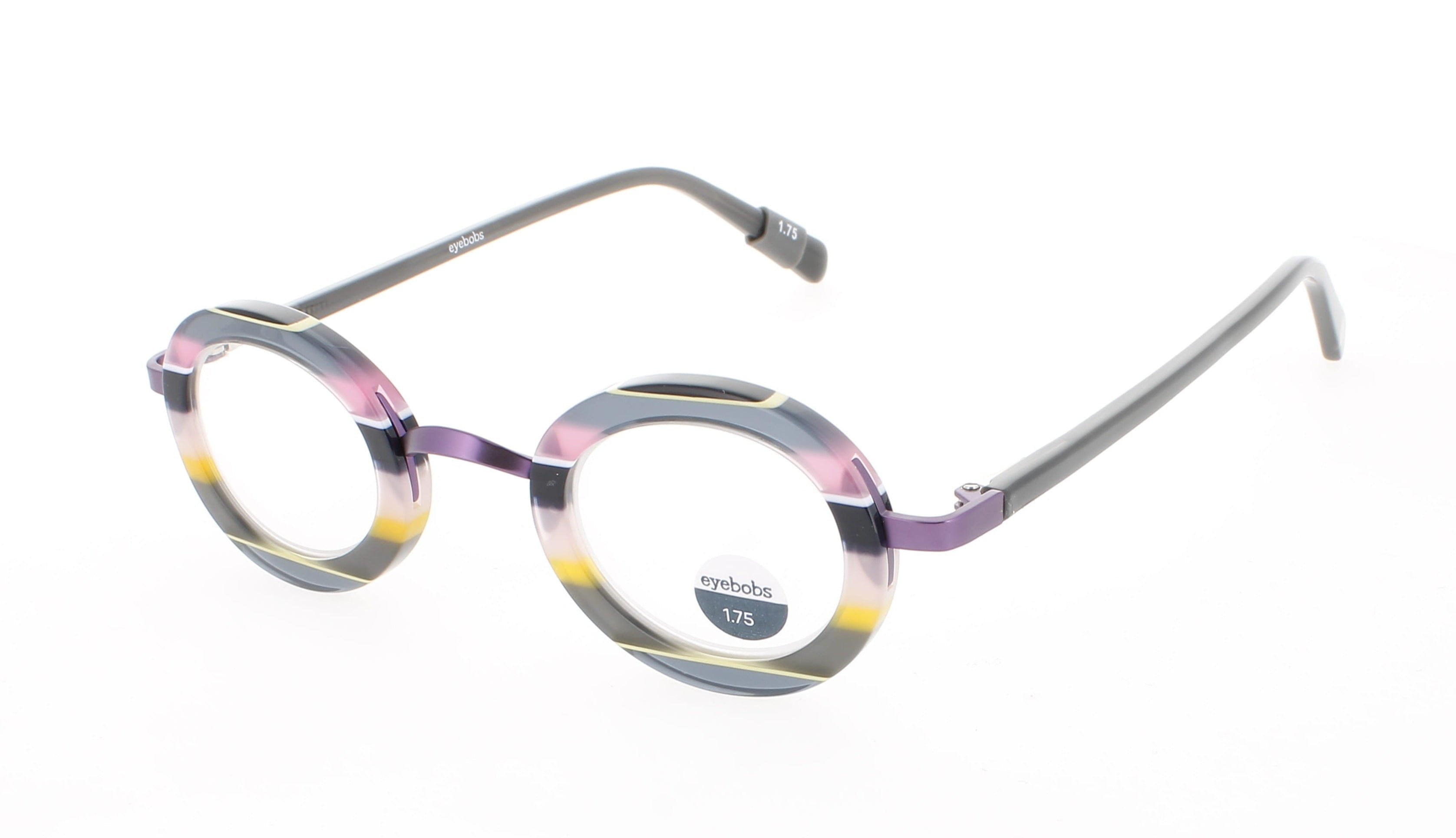 Eyebobs Optical Glasses PINK AND YELLOW MULTI STRIPE/GREY