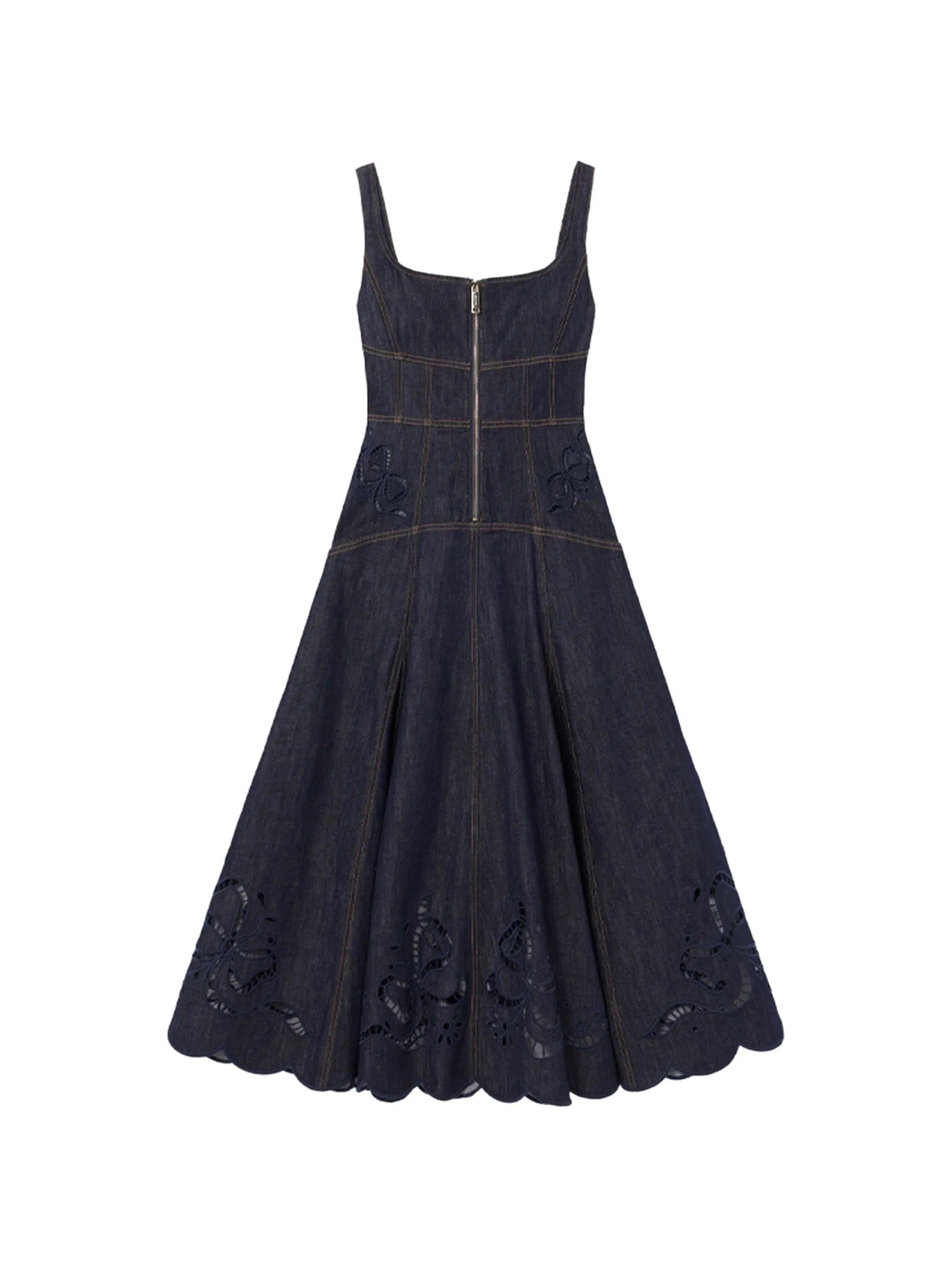 Self-Portrait broderie - anglaise flared - hem midi dress