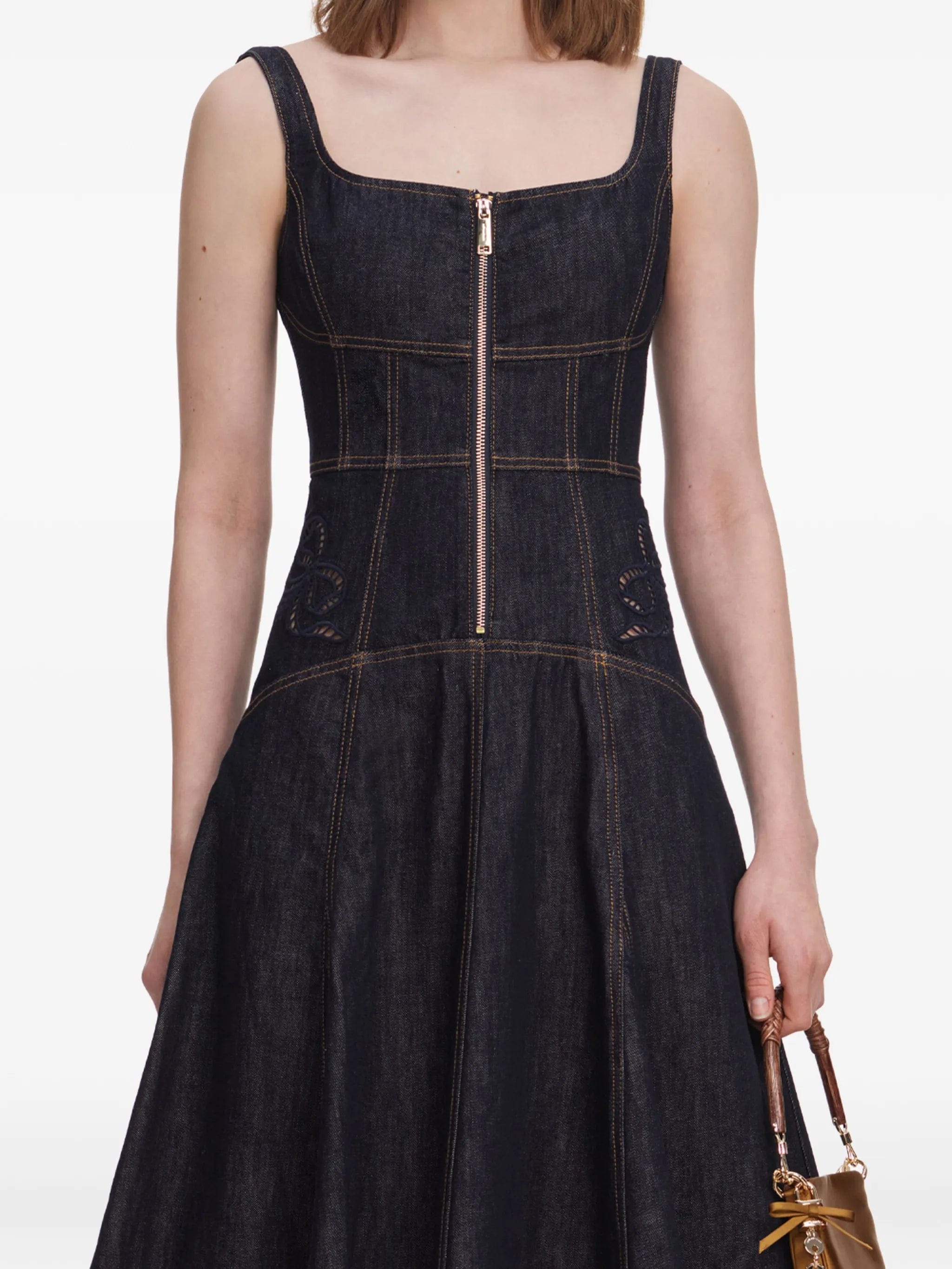 Self-Portrait broderie - anglaise flared - hem midi dress