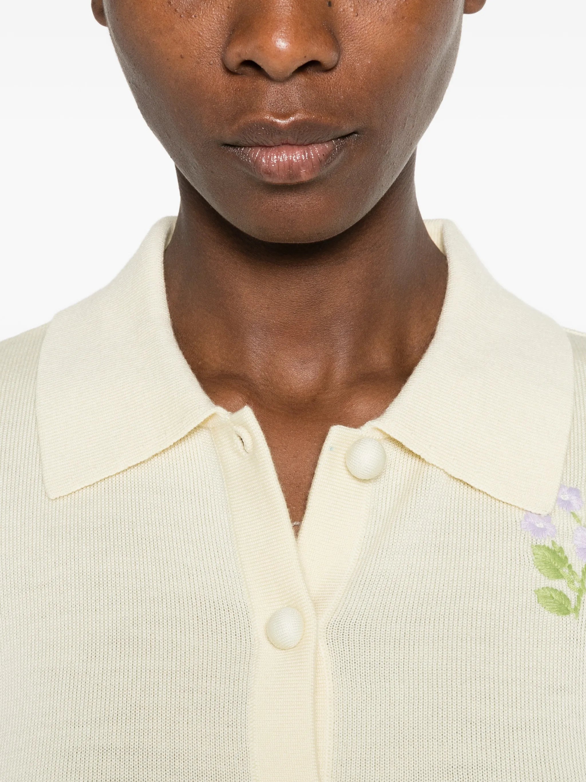 Self-Portrait floral - embroidered button - up cardigan
