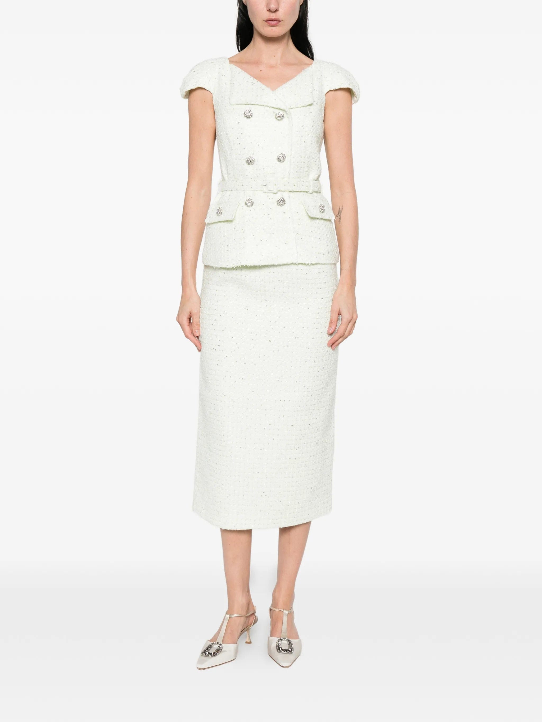 Self-Portrait embellished double - breasted dress
