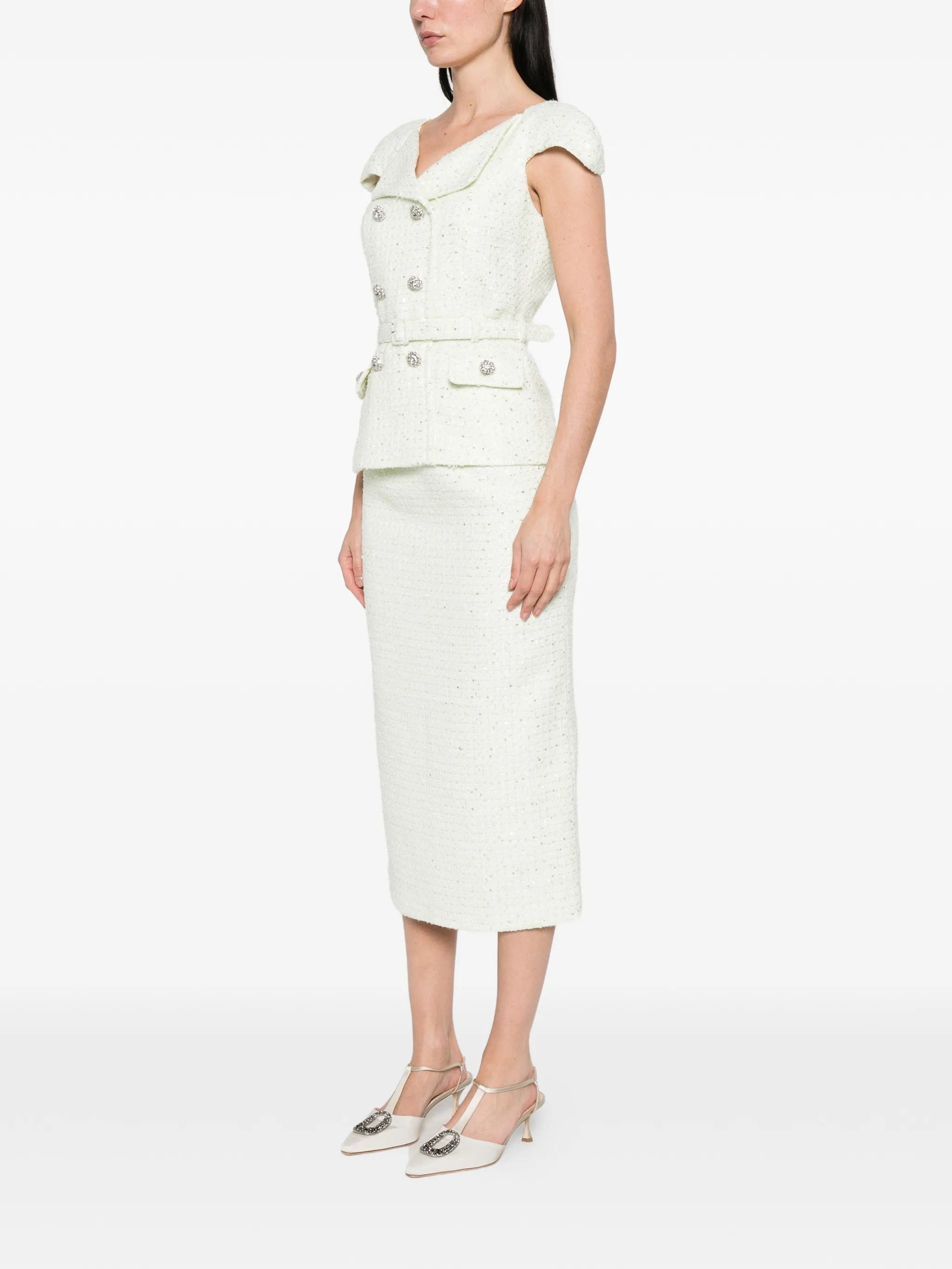 Self-Portrait embellished double - breasted dress