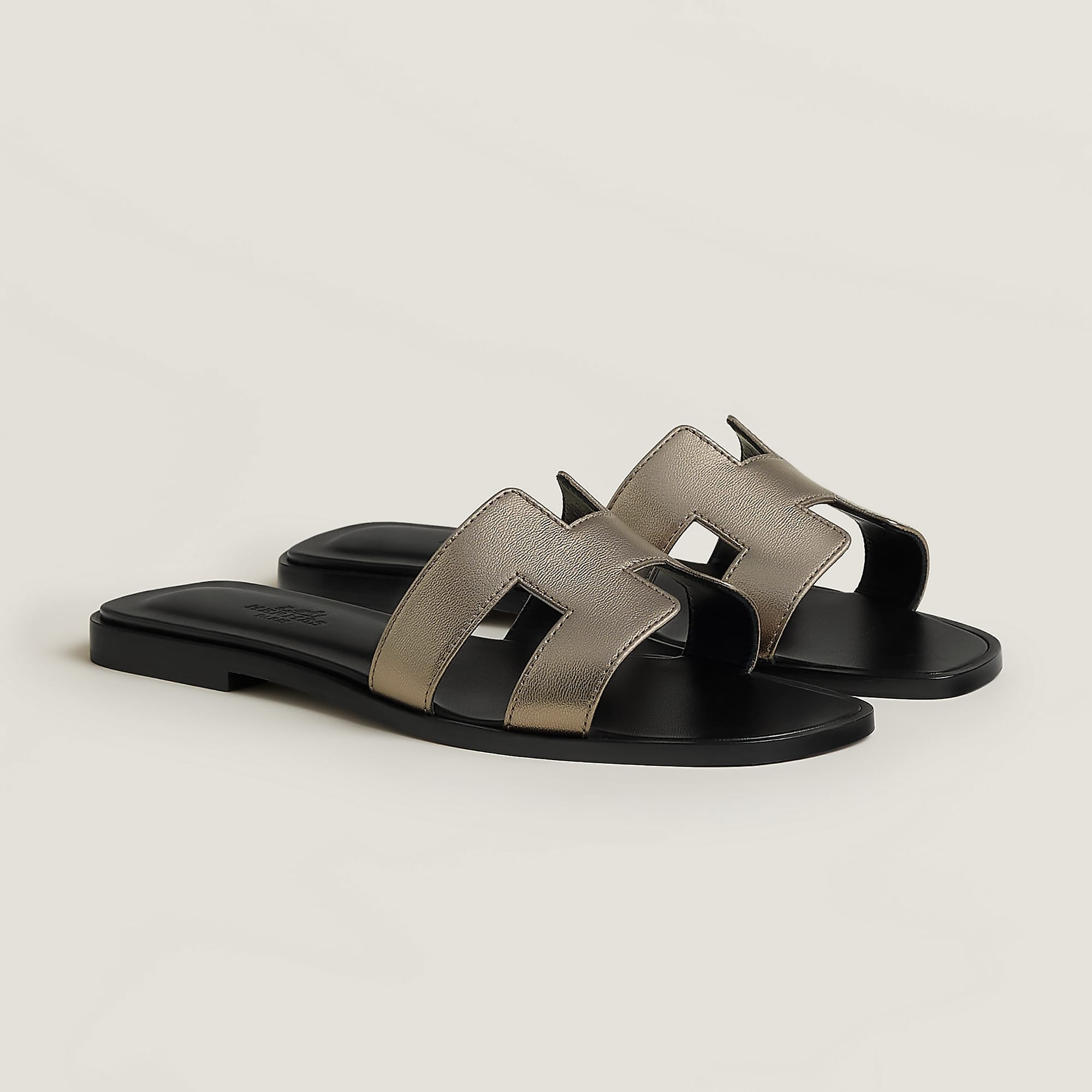 Hermès Oran sandals Champagne
