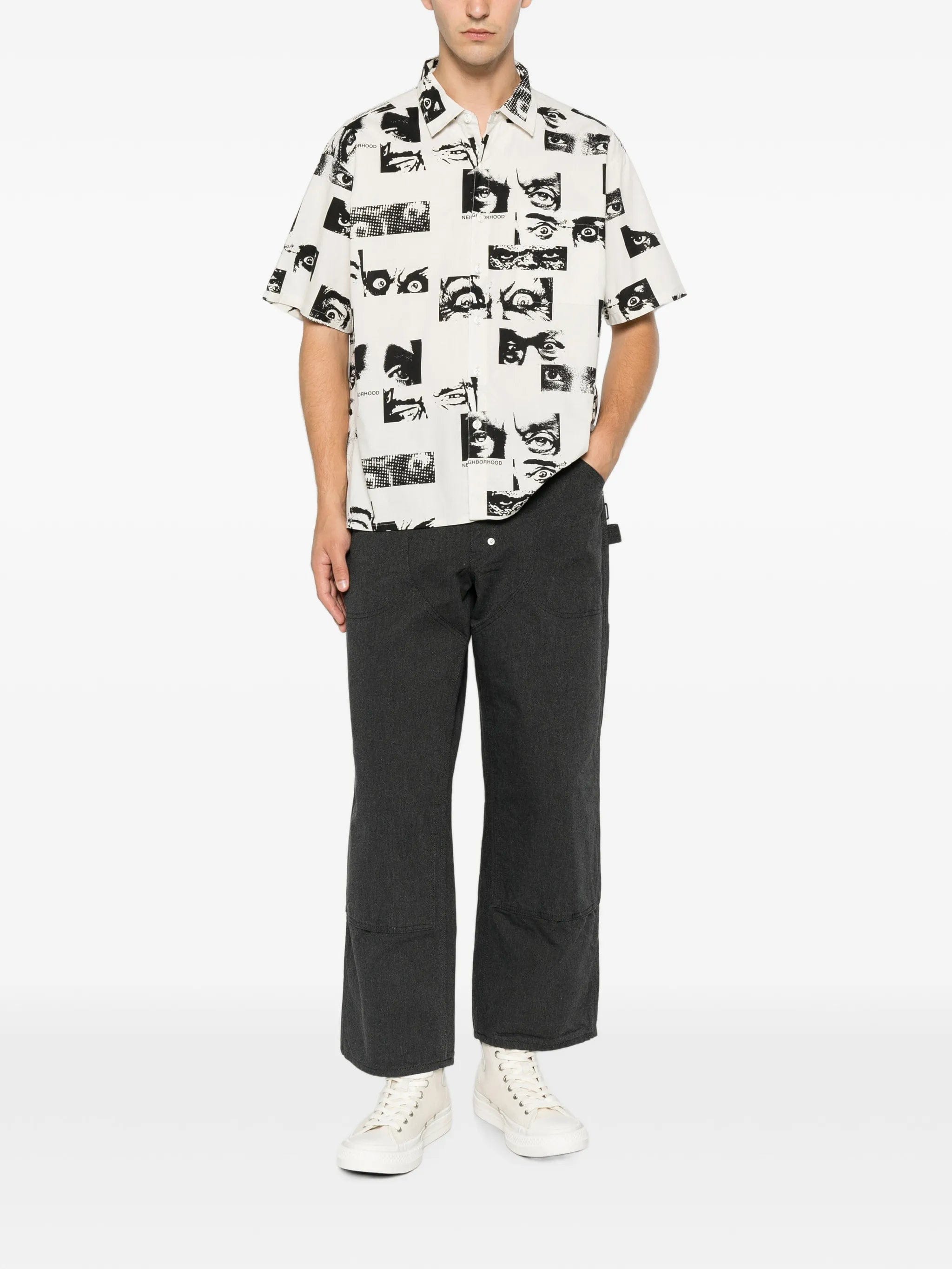 Neighborhood eye - print short - sleeve shirt