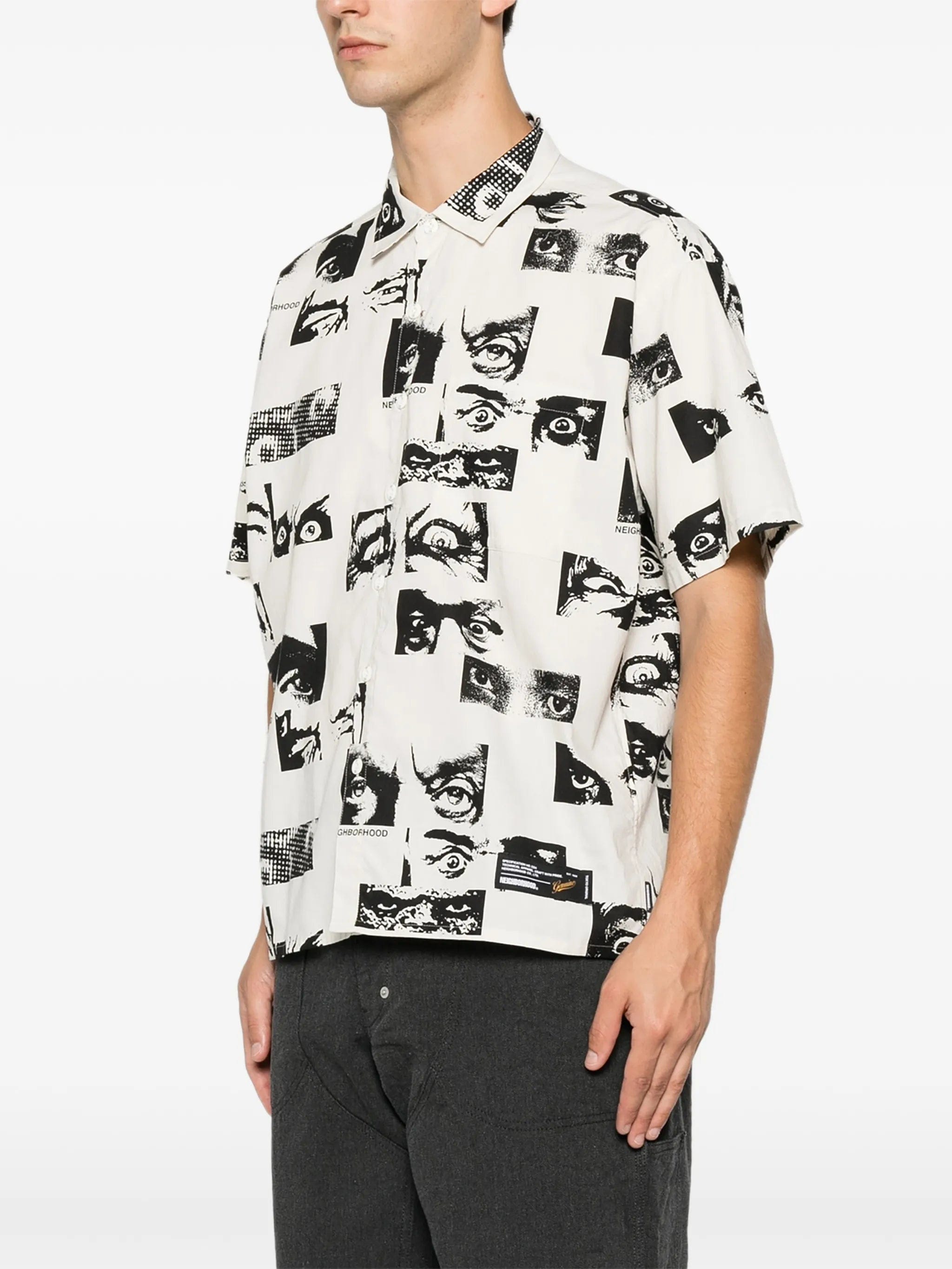 Neighborhood eye - print short - sleeve shirt